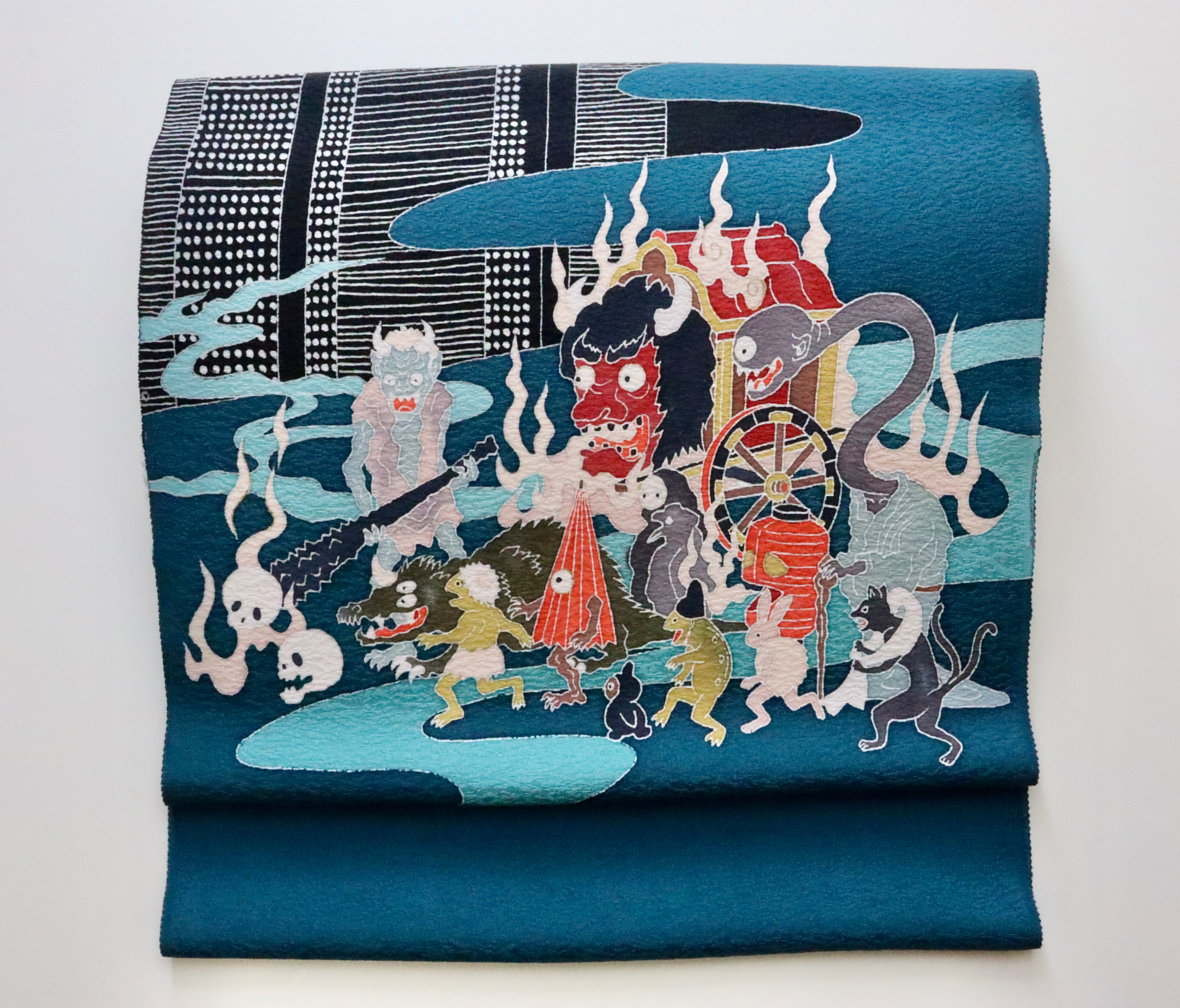 手描友禅 名古屋帯「東京百鬼夜行2024」 | 染工房ユキヤオンラインショップ