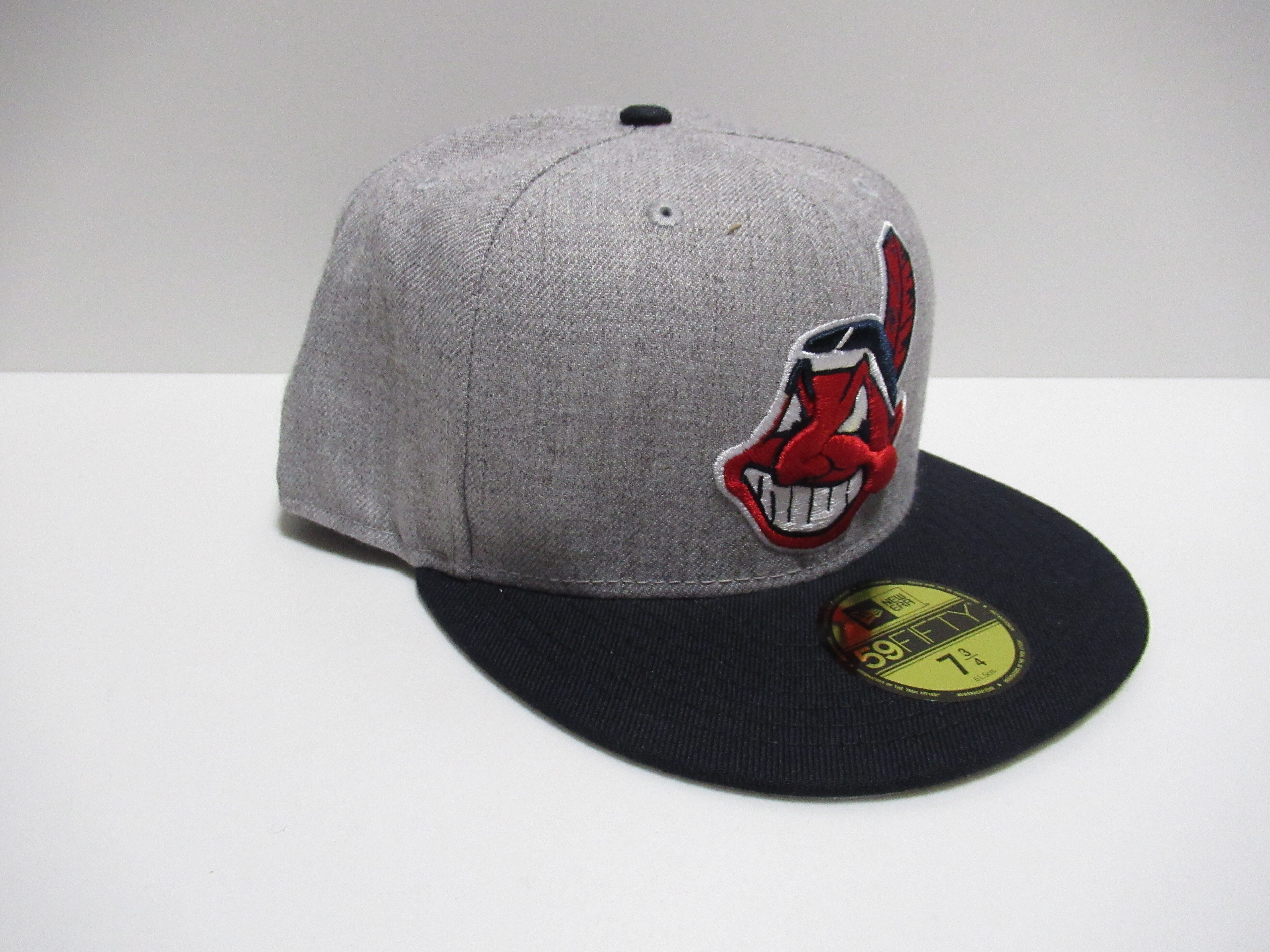 NEW ERA 59fifty Cleveland Indians インディアンス CAP Gray×Navy