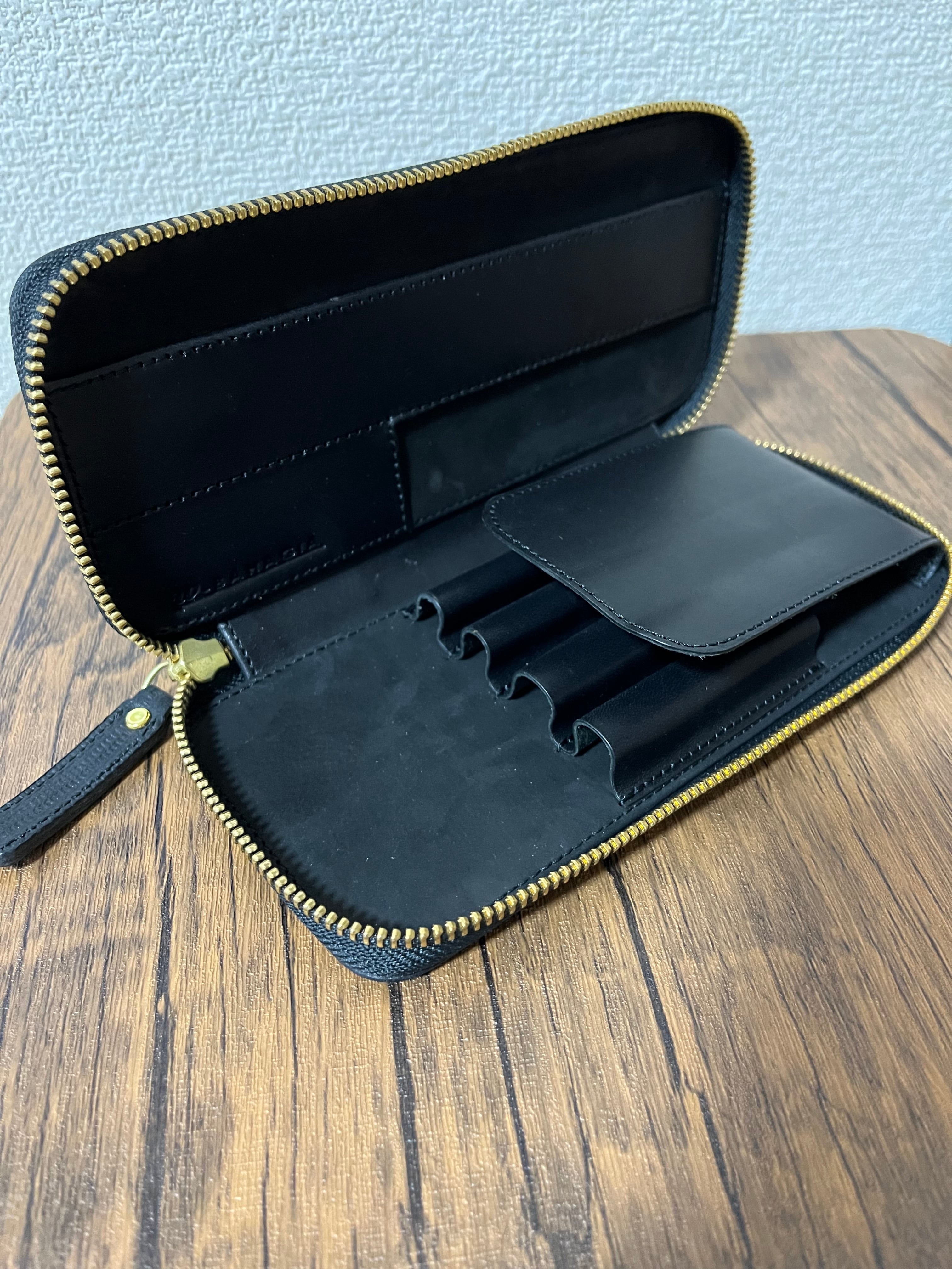 バハギア ペンケース ラウンドジップ型 プエブロ ネロ | Bahagia & Craft