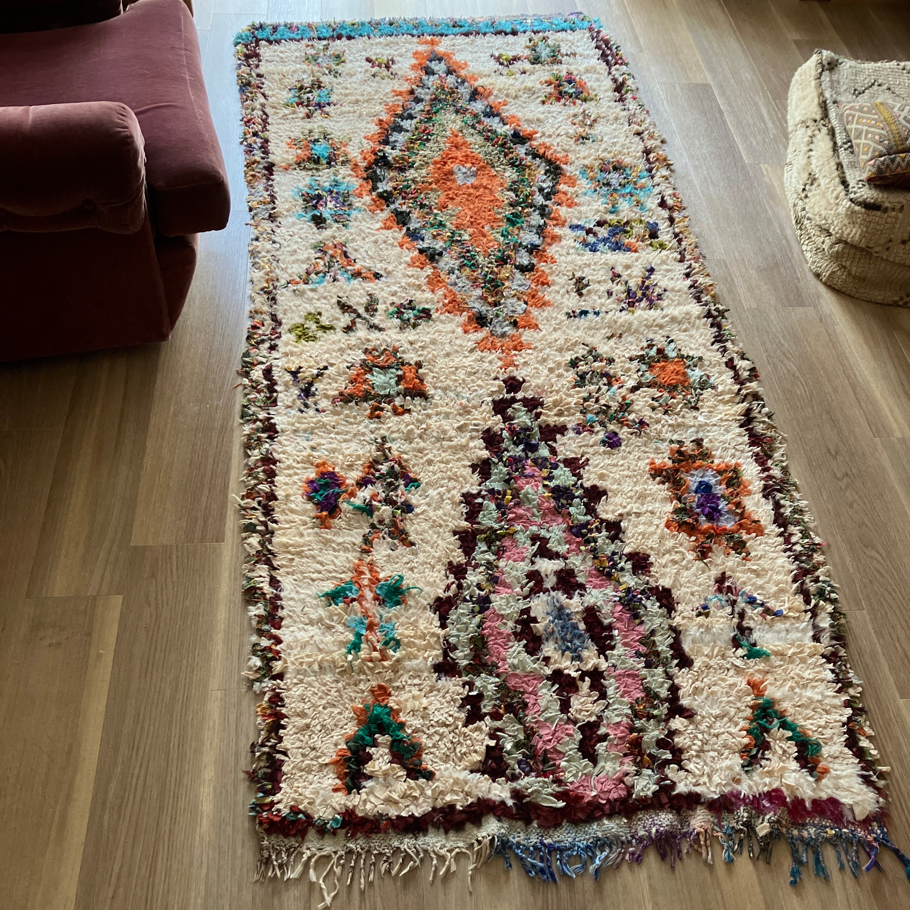 モロッコ ヴィンテージボシャルウィットラグ | 旅のカケラ