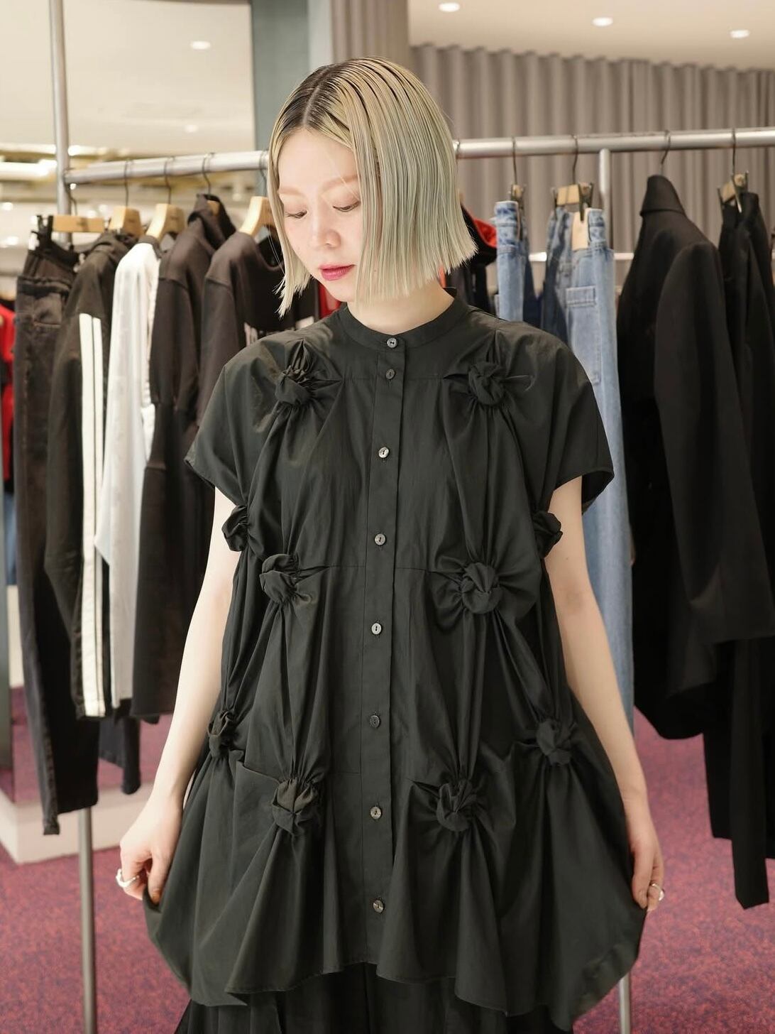 25SS】ENFOLD エンフォルド / CIRCLE SHIRRING SHIRT / シャツ | TRENT