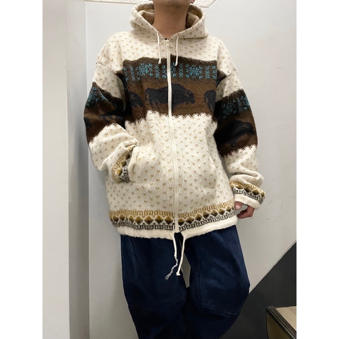 90's EARTH RAGZ エクアドルニットパーカー | 古着屋 Boogie