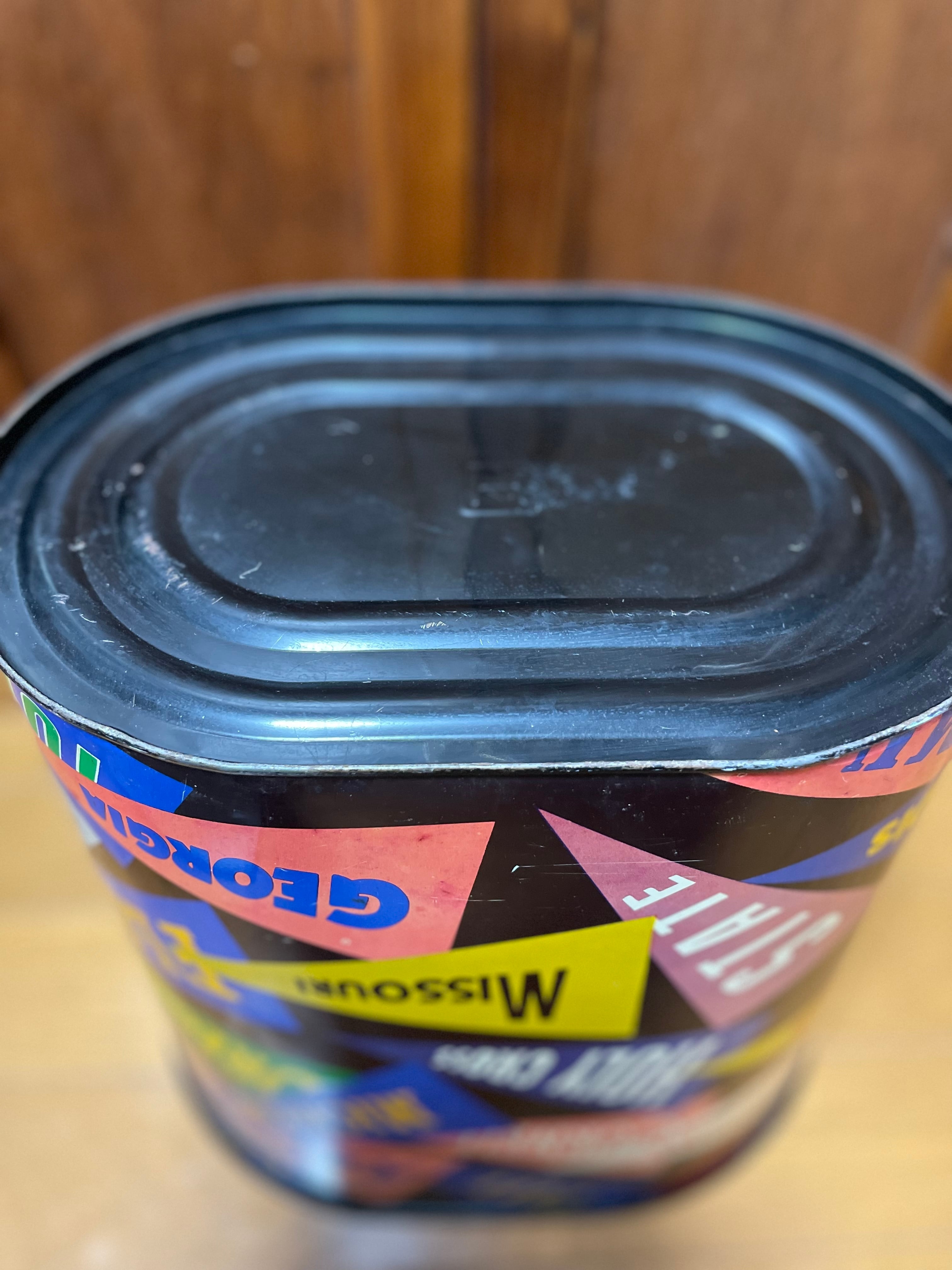 ヴィンテージ カレッジ ペナント柄 ゴミ箱 トラッシュ缶 Vintage