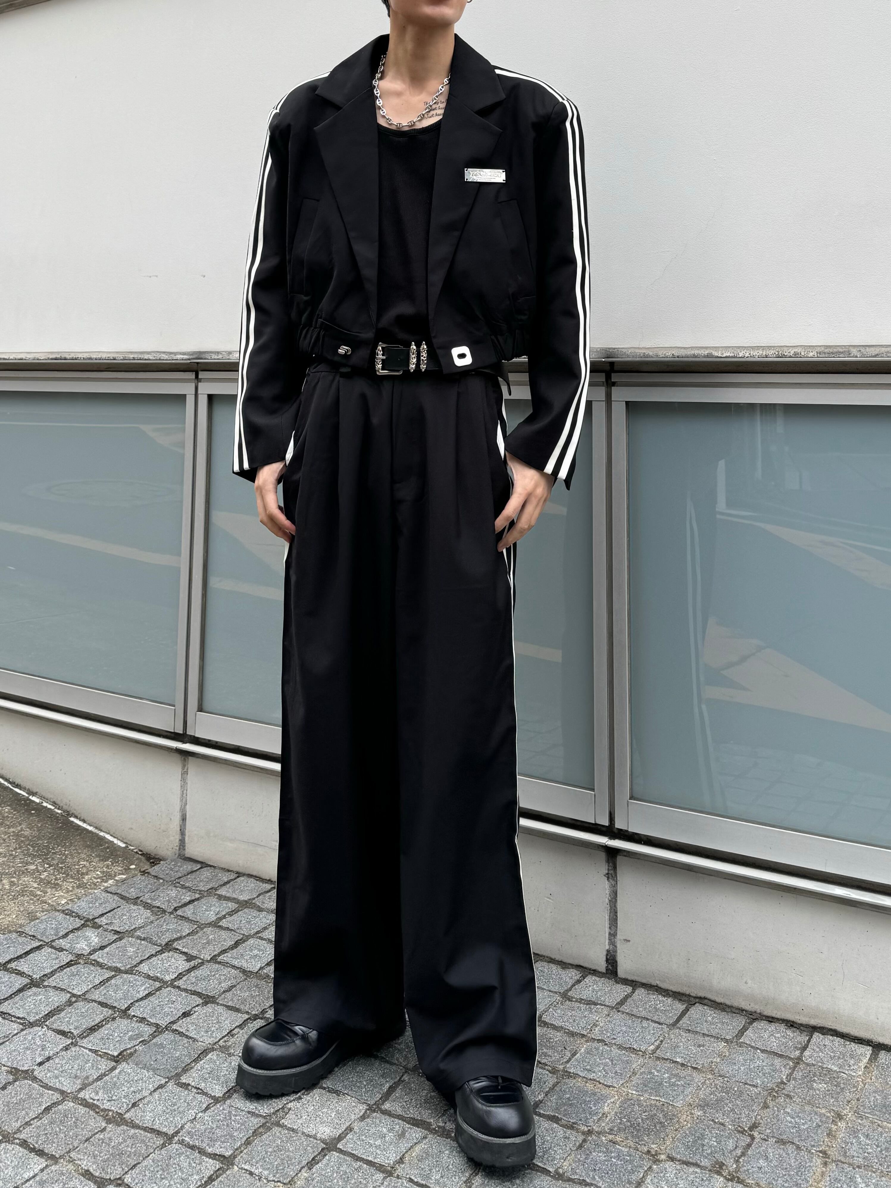 ALUDE SELECT】line short jacket set up(2color) | 【ALUDE】韓国