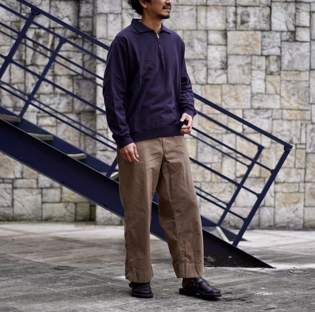 COMOLI 23SS コットンシルク ジャージーハーフジップ 【公式通販】