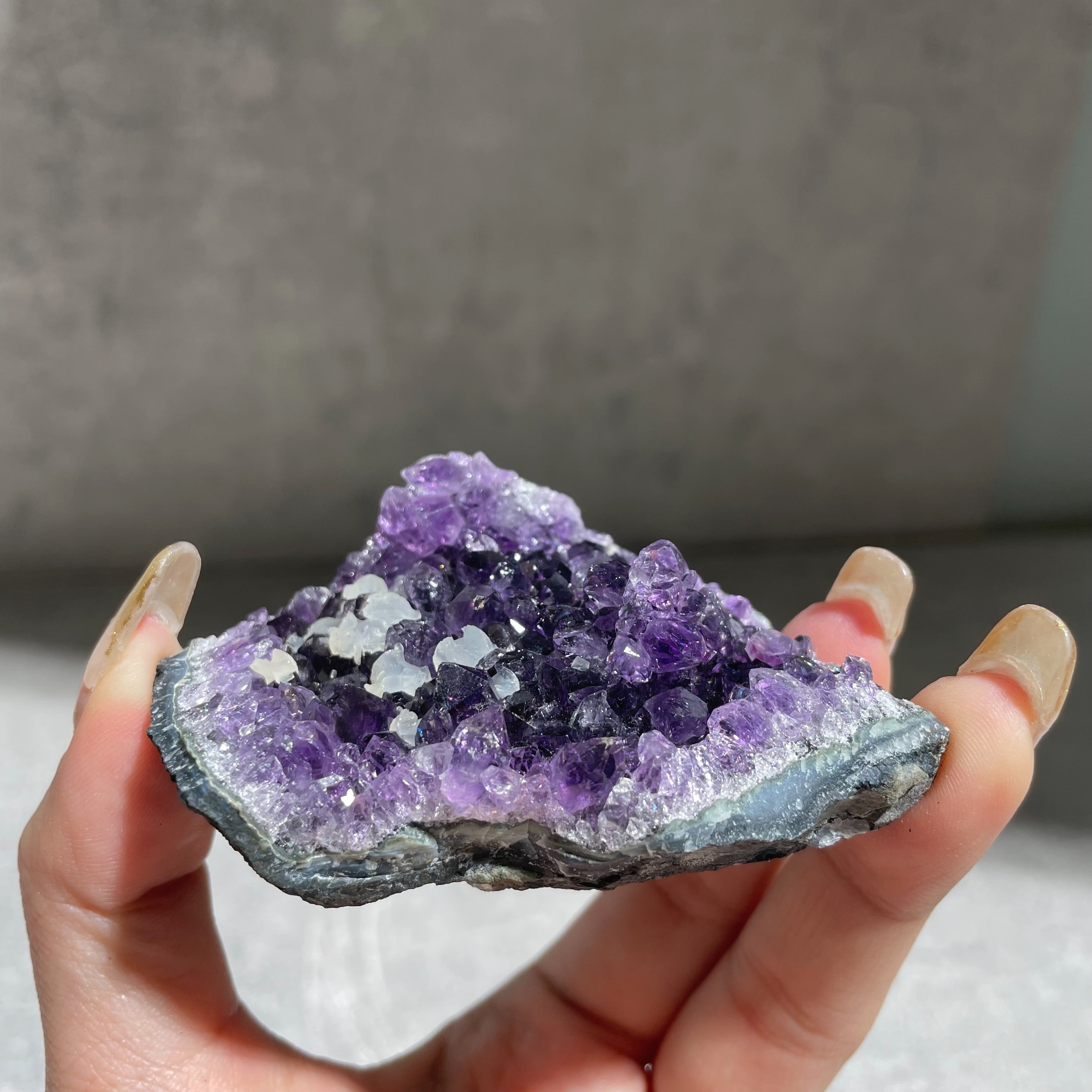 カルサイト共生◎アメジスト クラスター23◇ Amethyst ◇天然石・鉱物