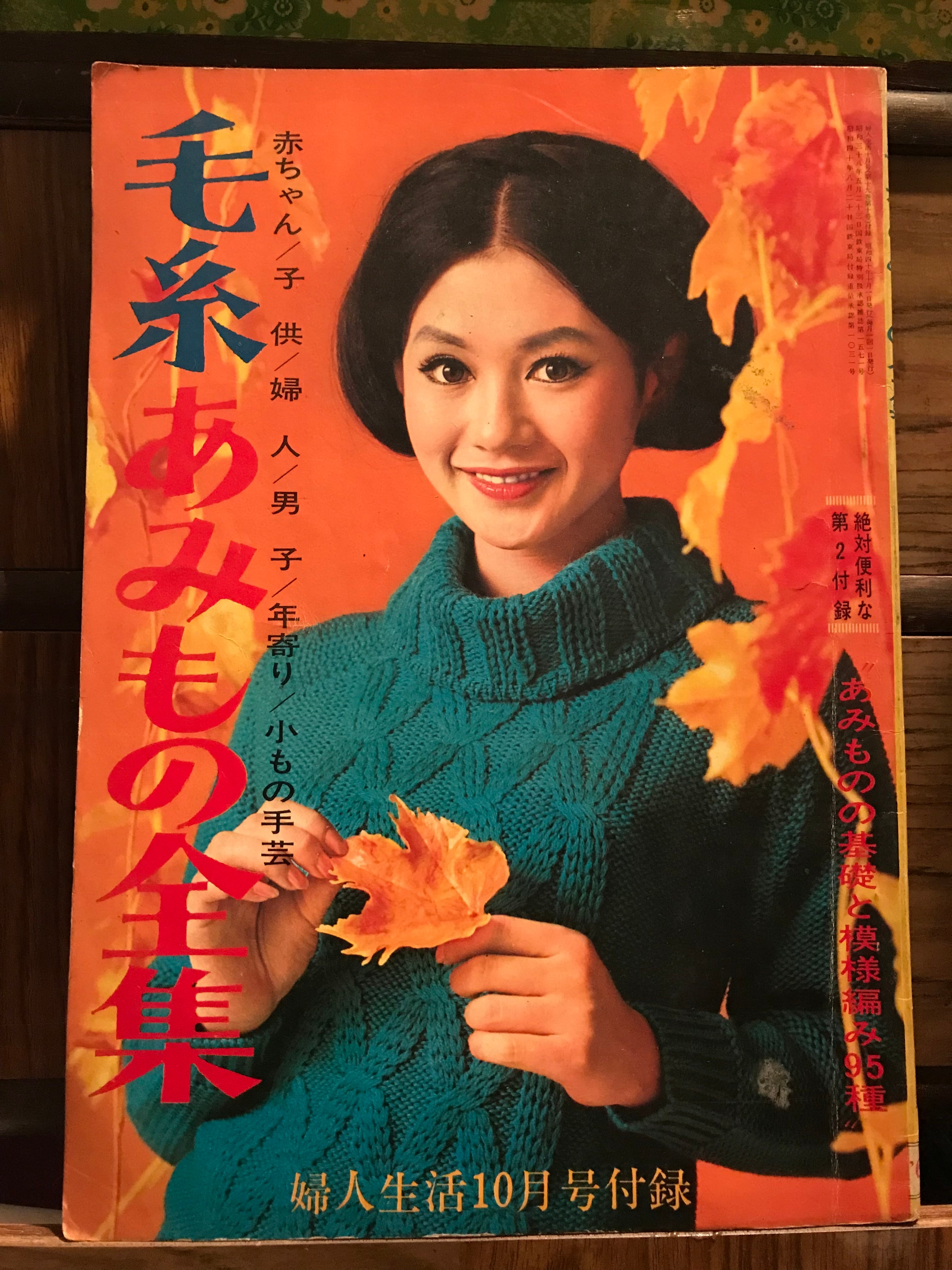 昭和40年「毛糸あみもの全集」加賀まりこ表紙 婦人生活10月号ふろく