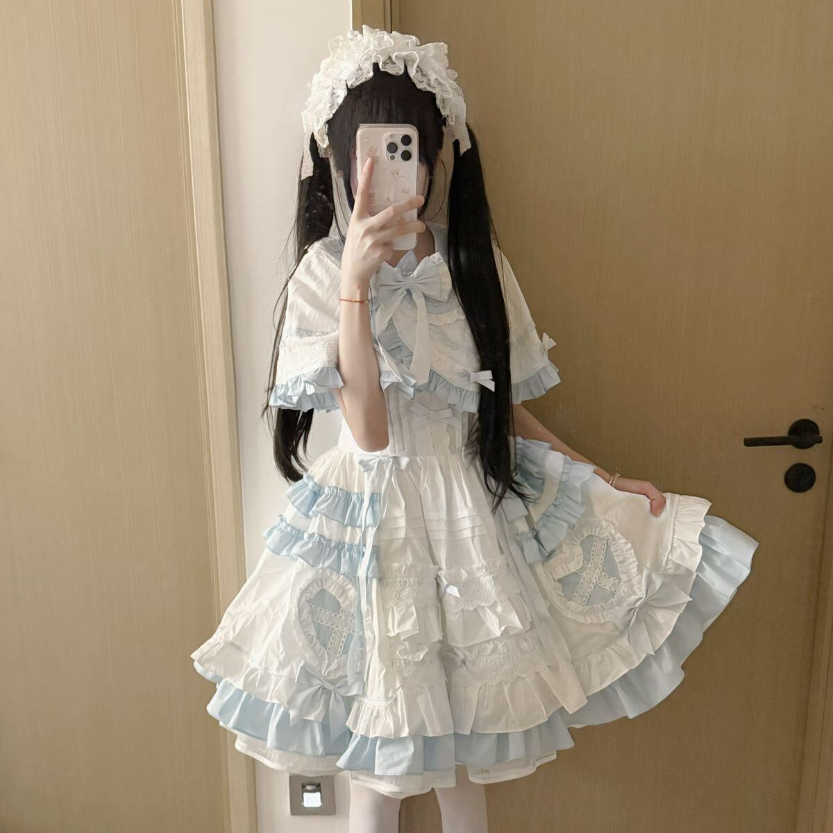 ケープ付きホワイトロリータセットアップ | Maiden's Rêve
