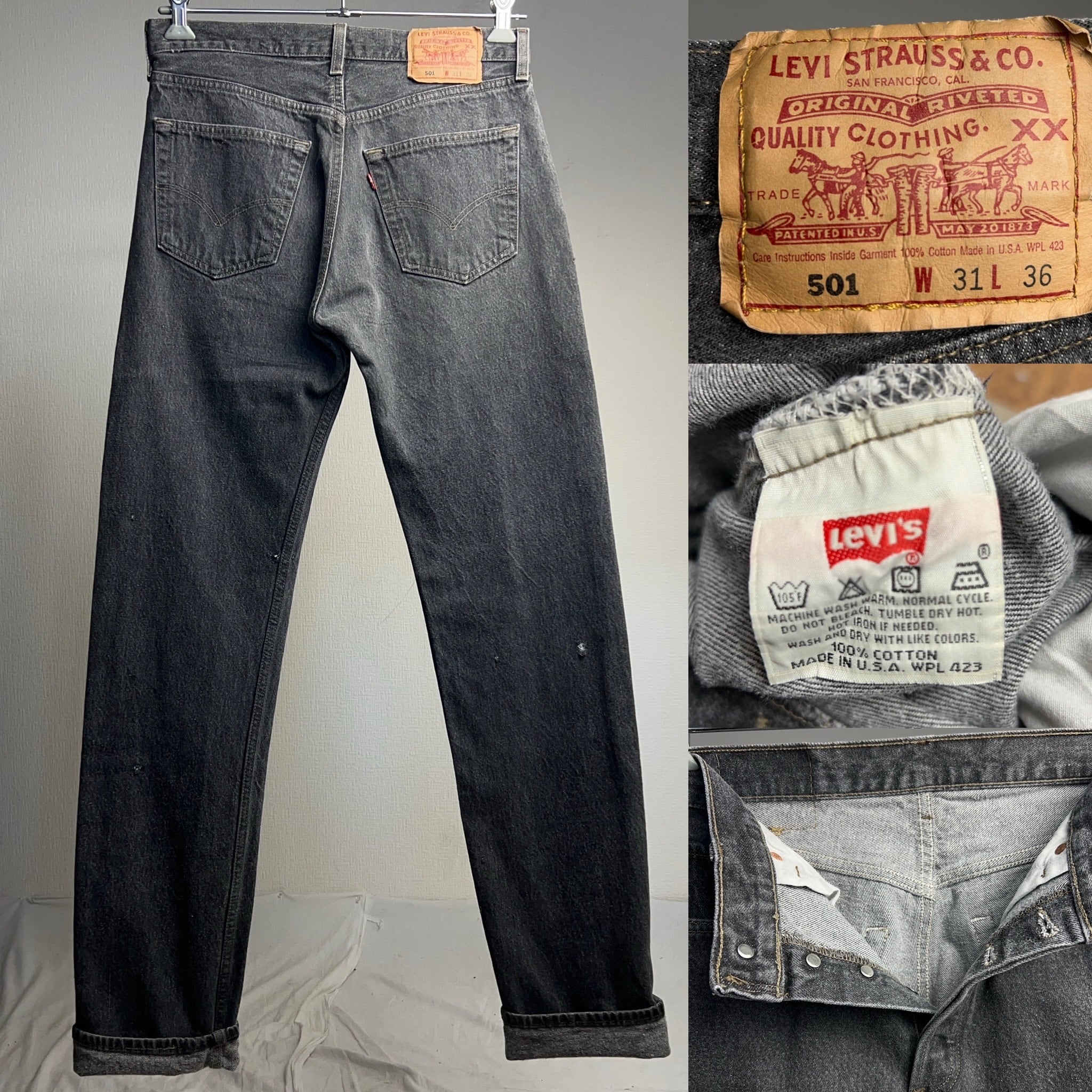 90's Levi's 501 先染めブラックデニム MADE IN U.S.A. BLACK DENIM