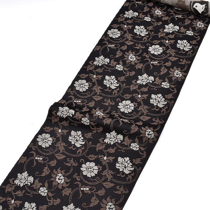 名古屋帯]西陣織 老舗 山下織物 謹製 本場奄美大島 泥草木染め糸 唐花