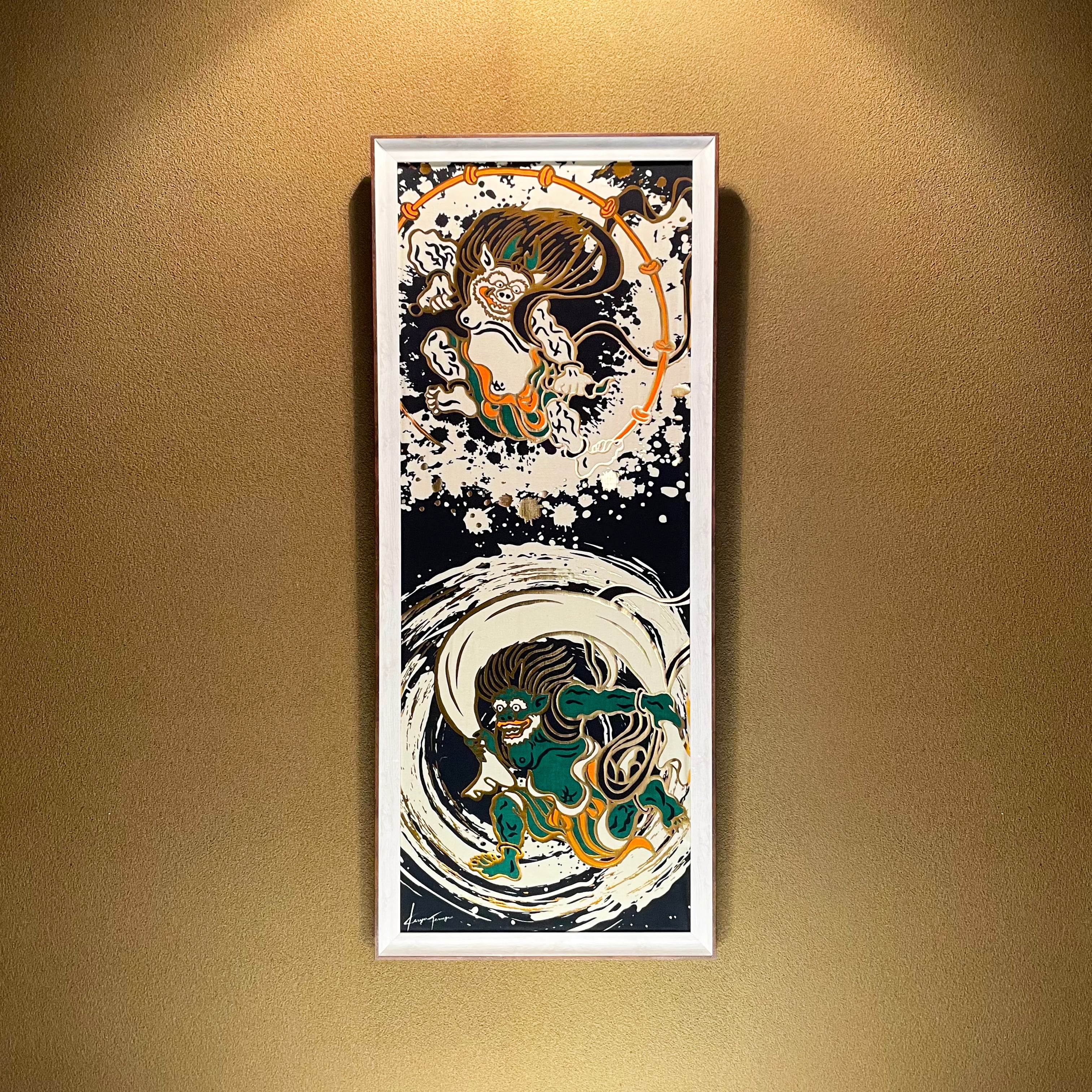 箔押してぬぐい 風神雷神 | KIRYU TENUGUI