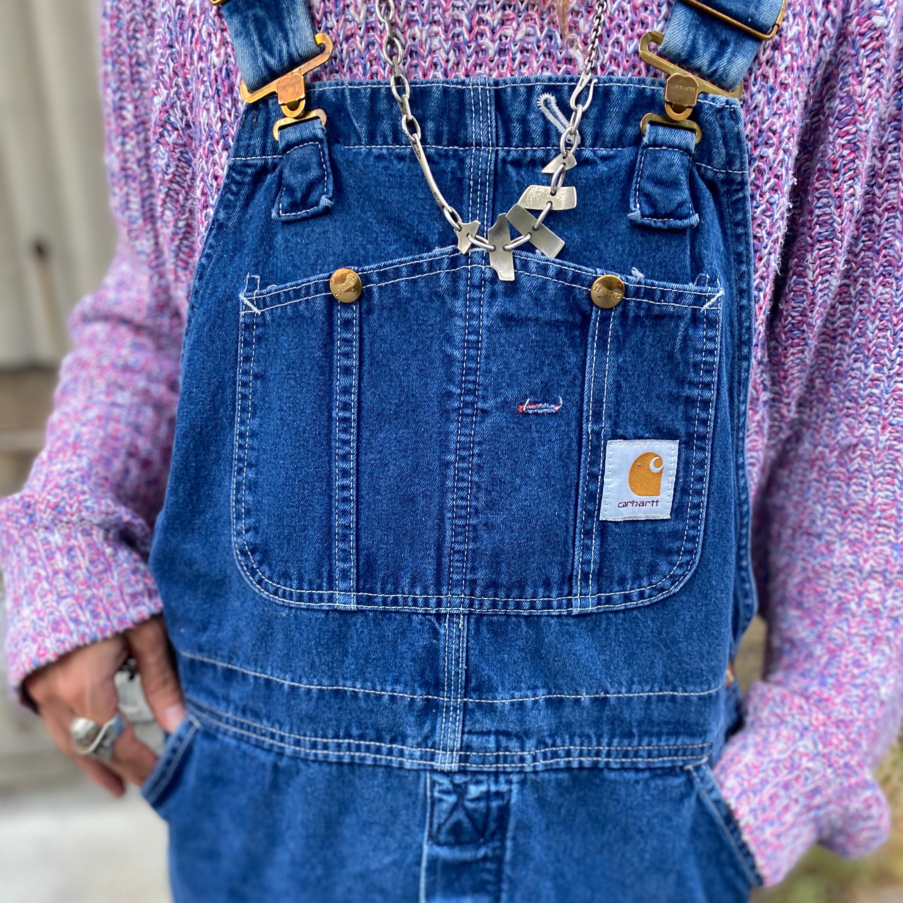 80年代 ビンテージ USA製 Carhartt カーハート デニム オーバーオール