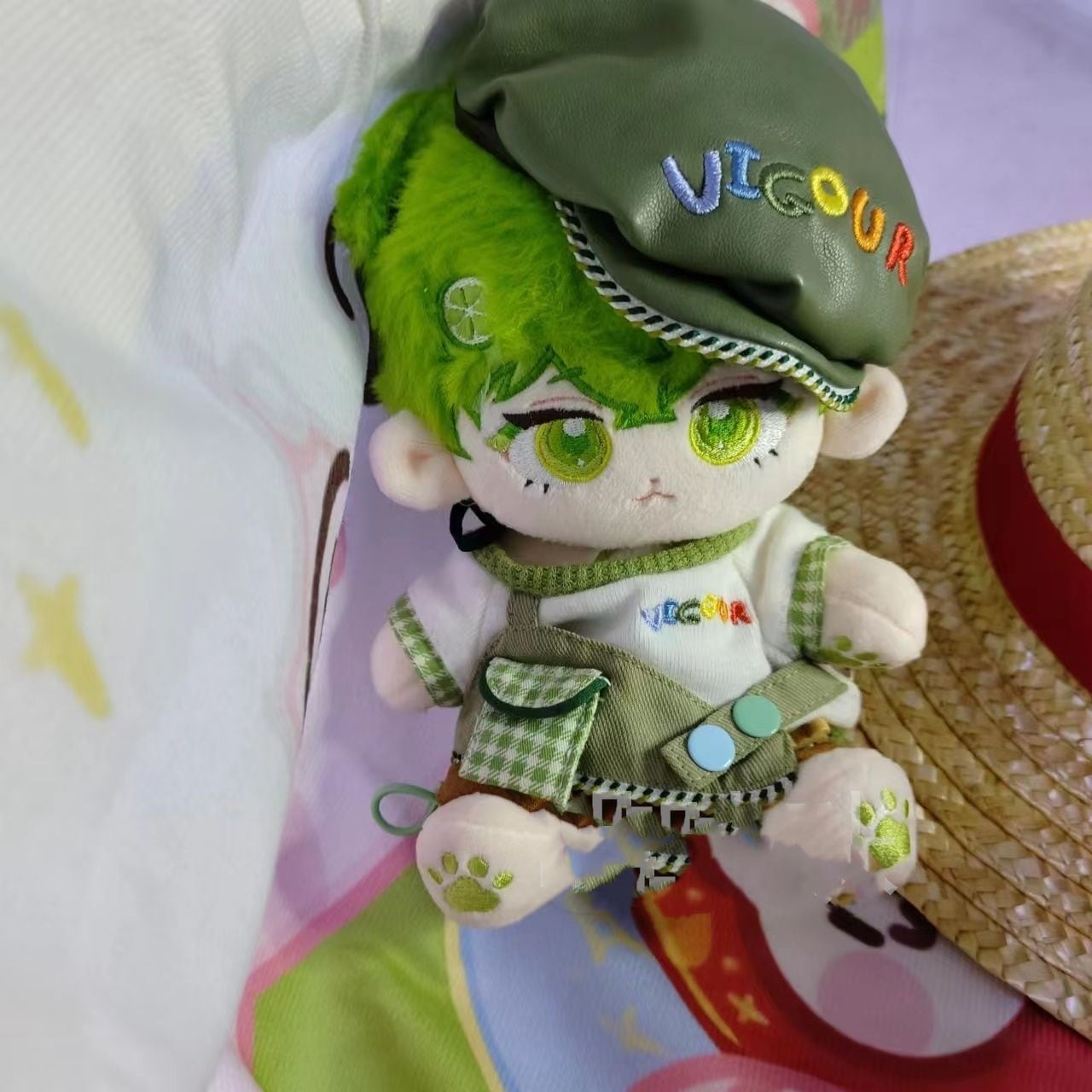 綿人形 20cm 無属性 ぬいぐるみ 着せ替えぬいぐるみ 緑の髪と緑の目