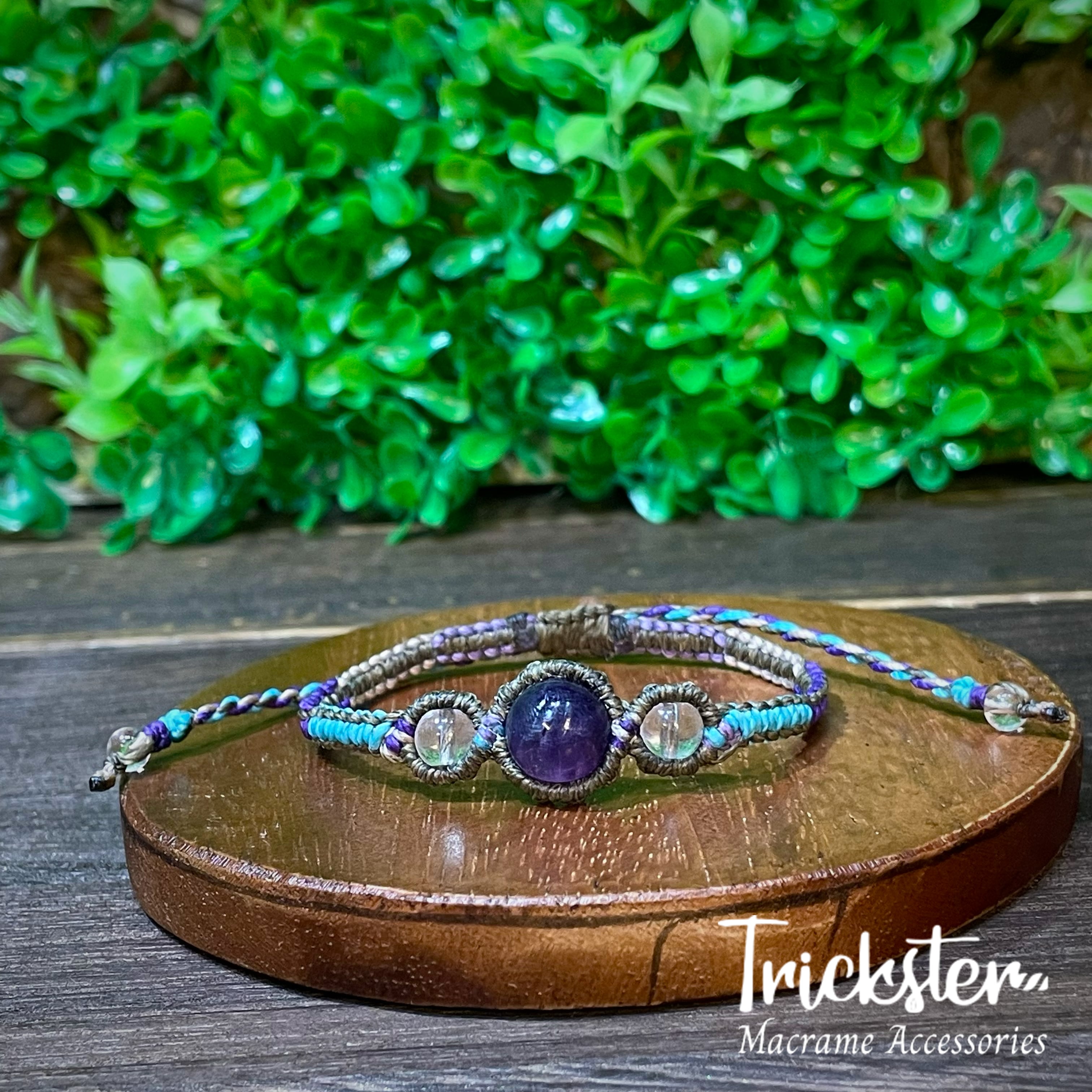 アメジスト マクラメブレスレット | Trickster マクラメアクセサリー