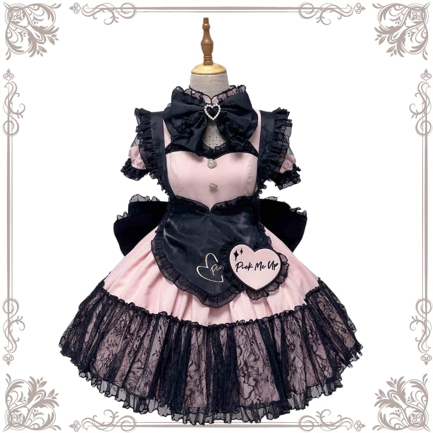 チャイナ風 メイドワンピ 5点セット 服 天使界隈 水色ロリータ｜天使と