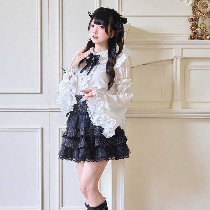 地雷系 量産型 姫袖シャツ レース リボン ゴスロリ | ロリータ