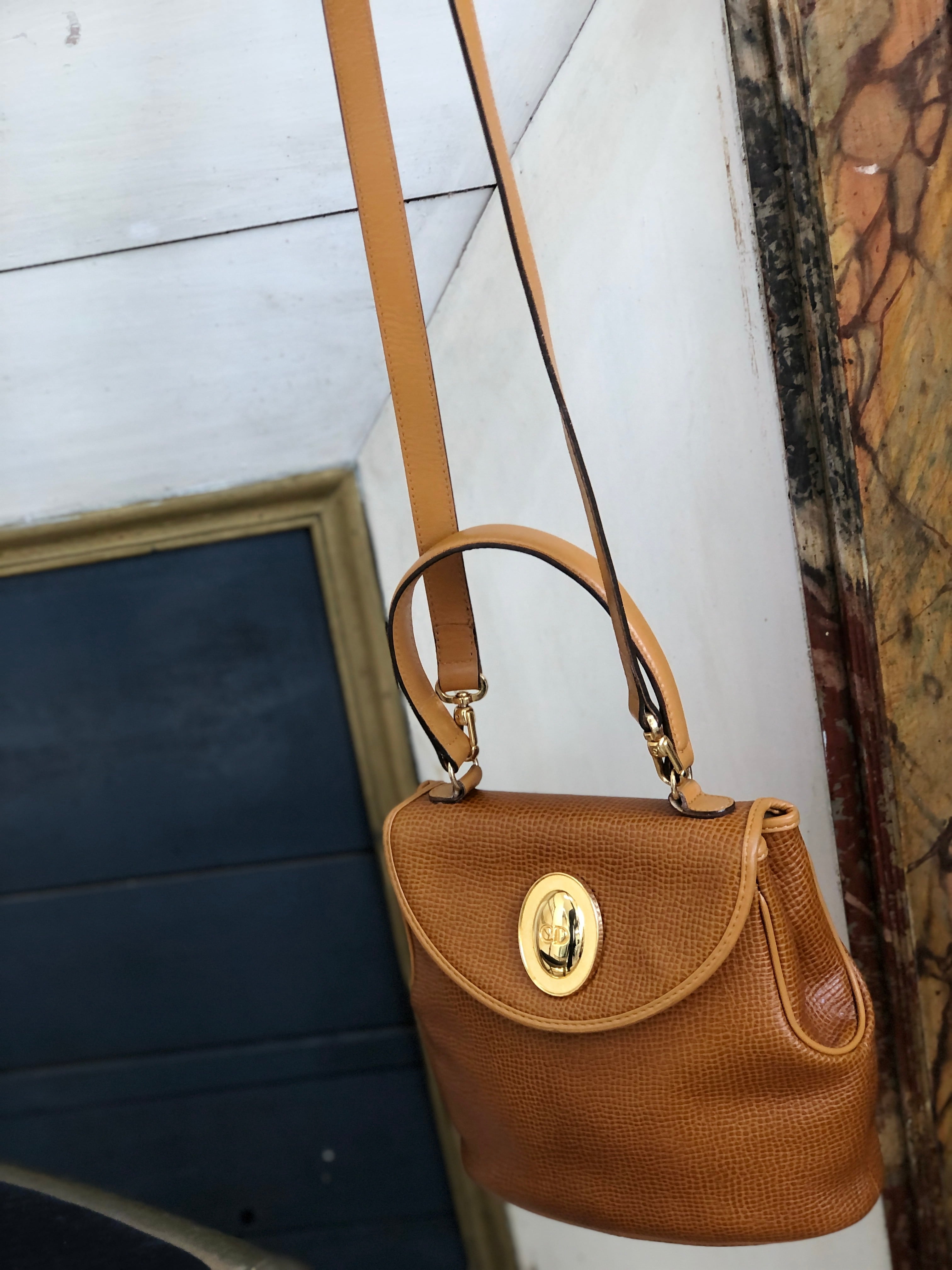 Christian Dior ディオール ロゴ シボレザー 2WAY ミニバッグ