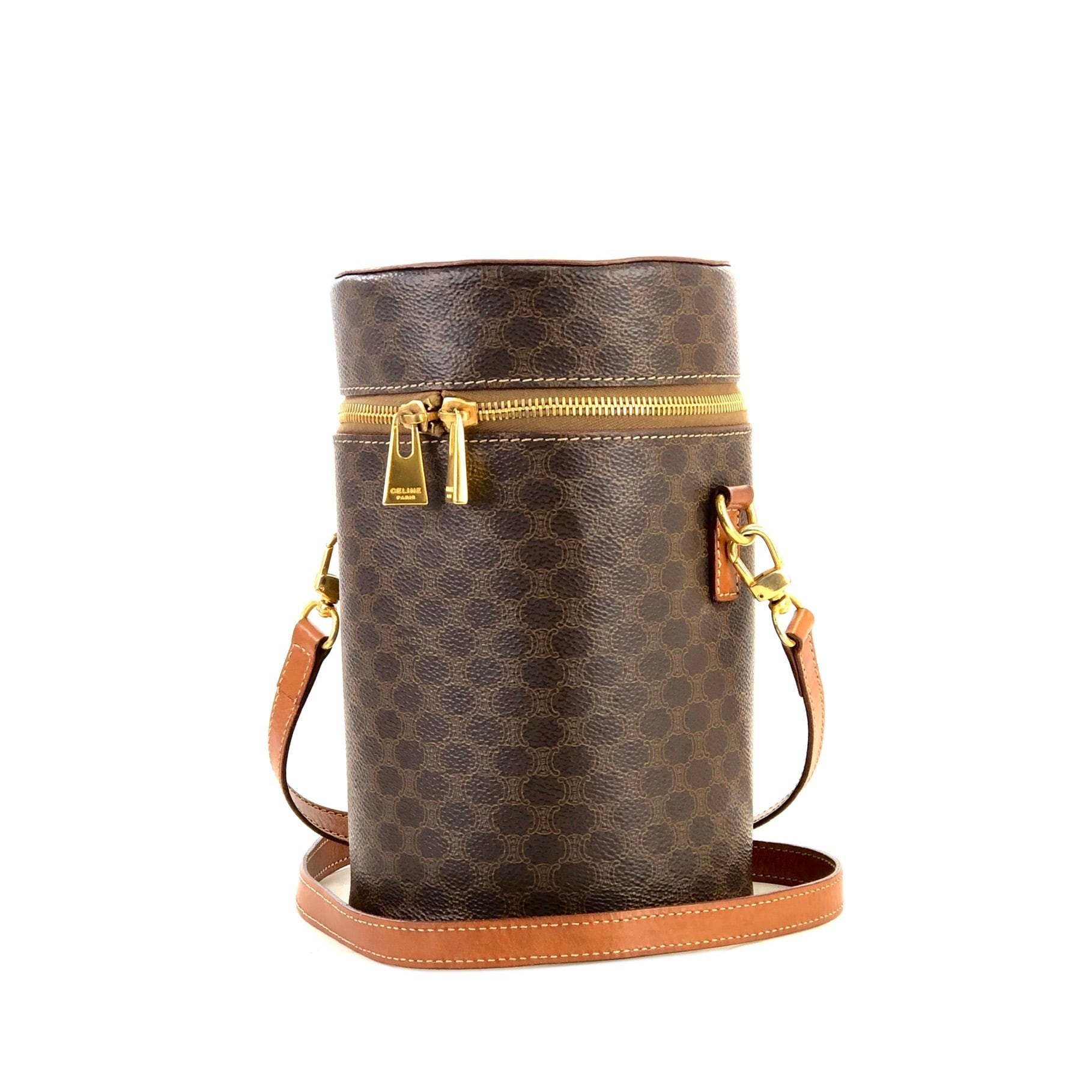 CELINE セリーヌ マカダム トリオンフ ブラゾン PVC×レザー 筒形