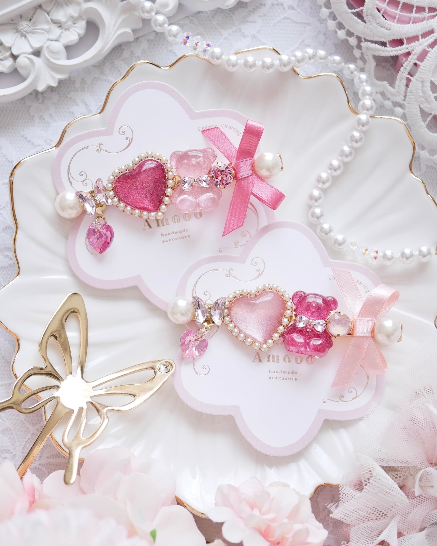 343 ジェリーハート×ベアガーリーヘアクリップ/バレッタ | Amooo