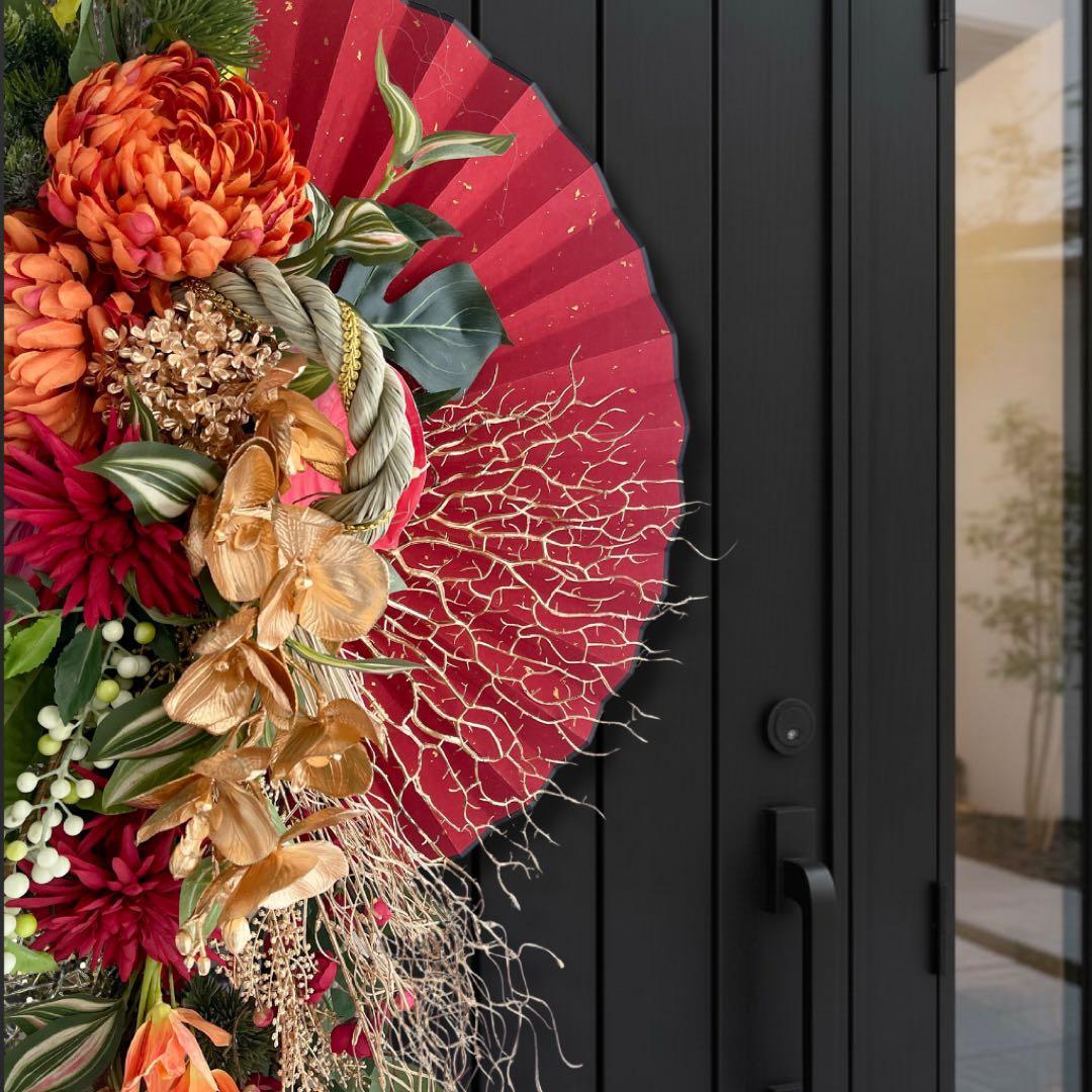 豪華しめ縄リース 特大サイズ／縁起華やぐ雅の祝い飾り しめ縄