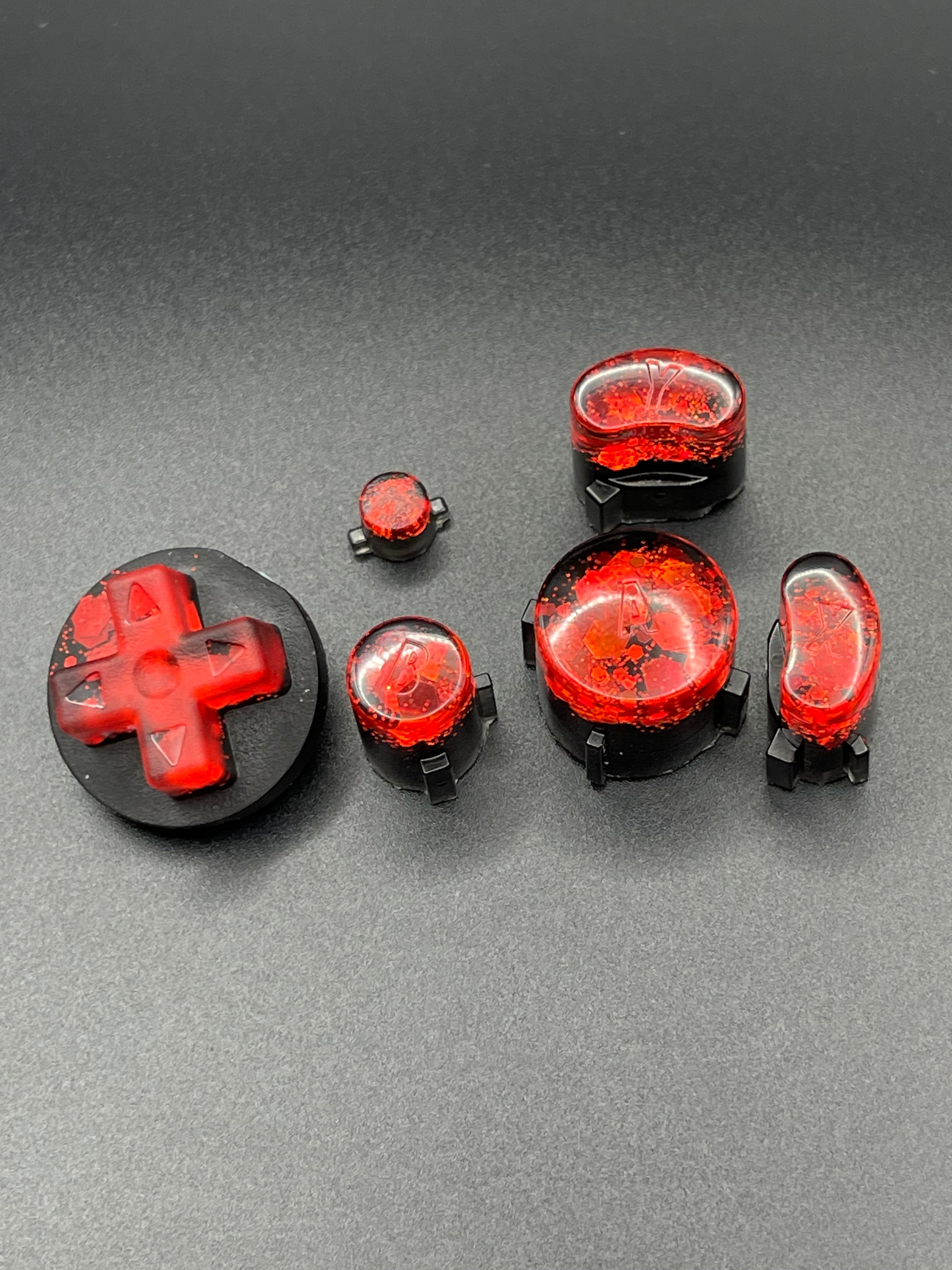 ゲームキューブコントローラー カスタムボタン 純正形状（メタルレッド