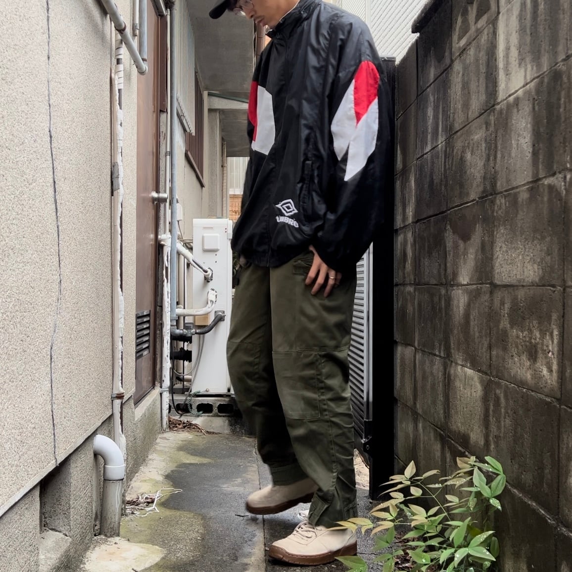 専用 90s “UMBRO” black nylon jacket 90年代 アンブロ 青タグ