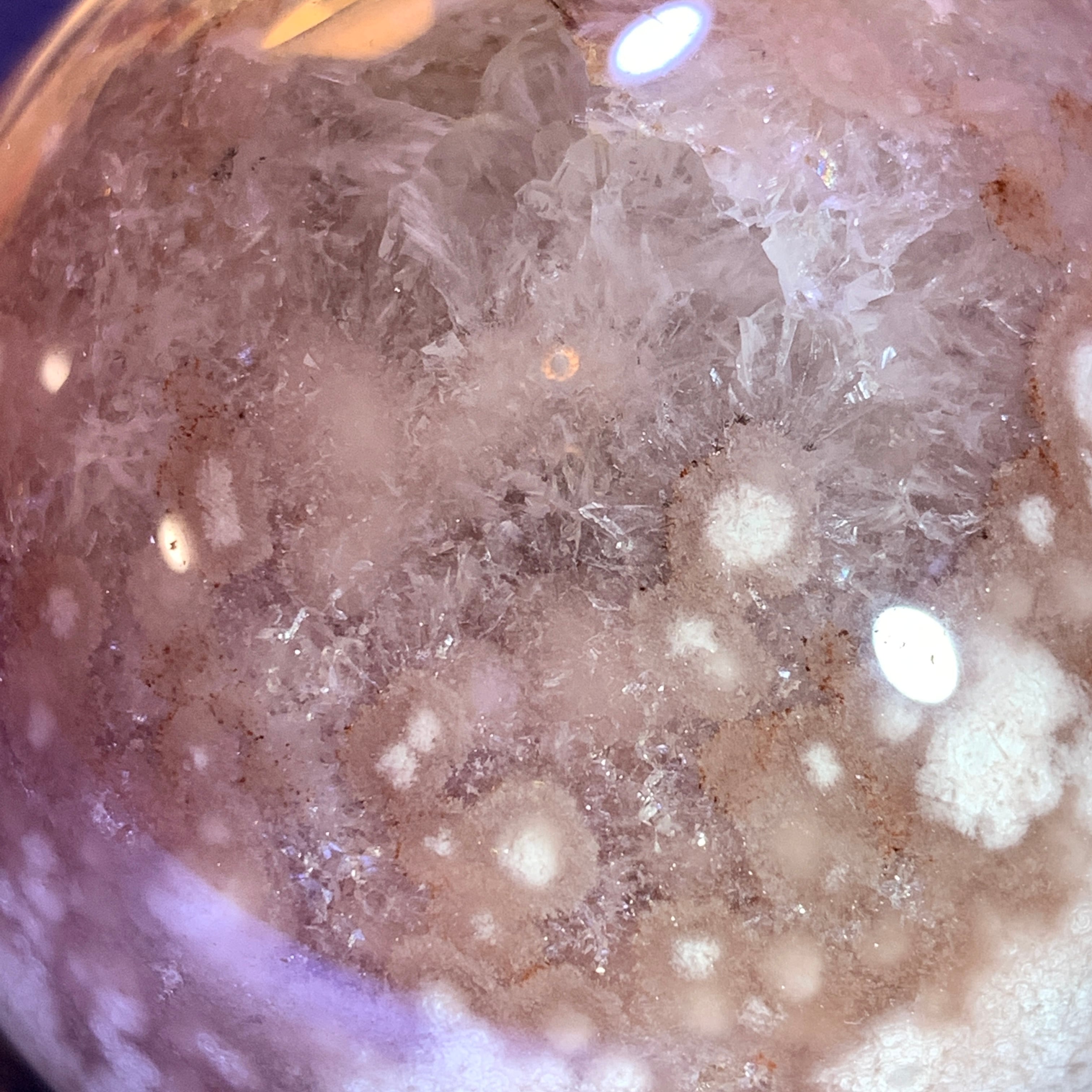 ピンクアメジスト＆ 桜瑪瑙 共生 スフィア 【置物】天然石 | 天然石