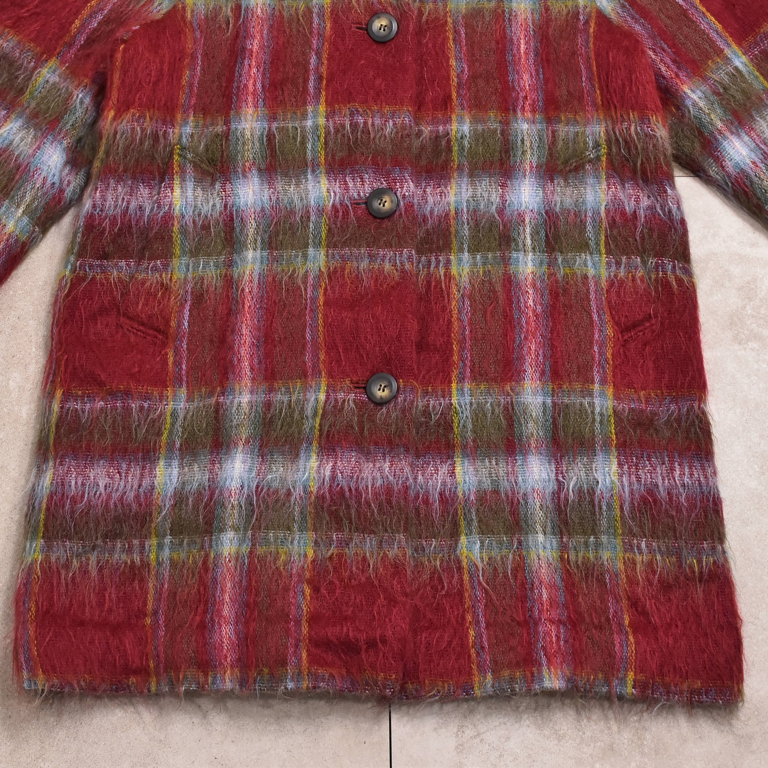 80～90s YORKLAND mohair blend check coat | 古着屋 grin days memory