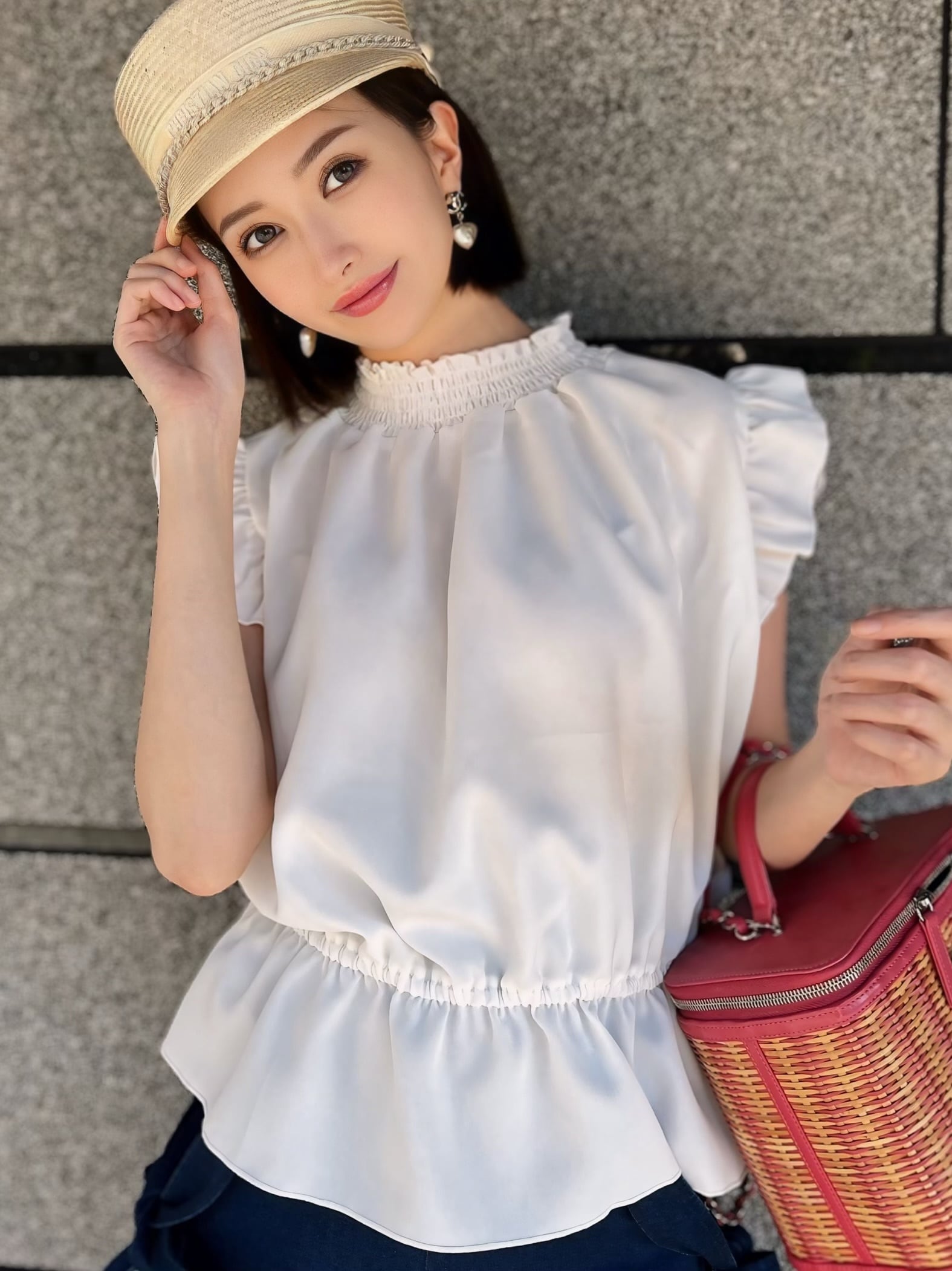 フリルシフォンブラウス White | RINOA