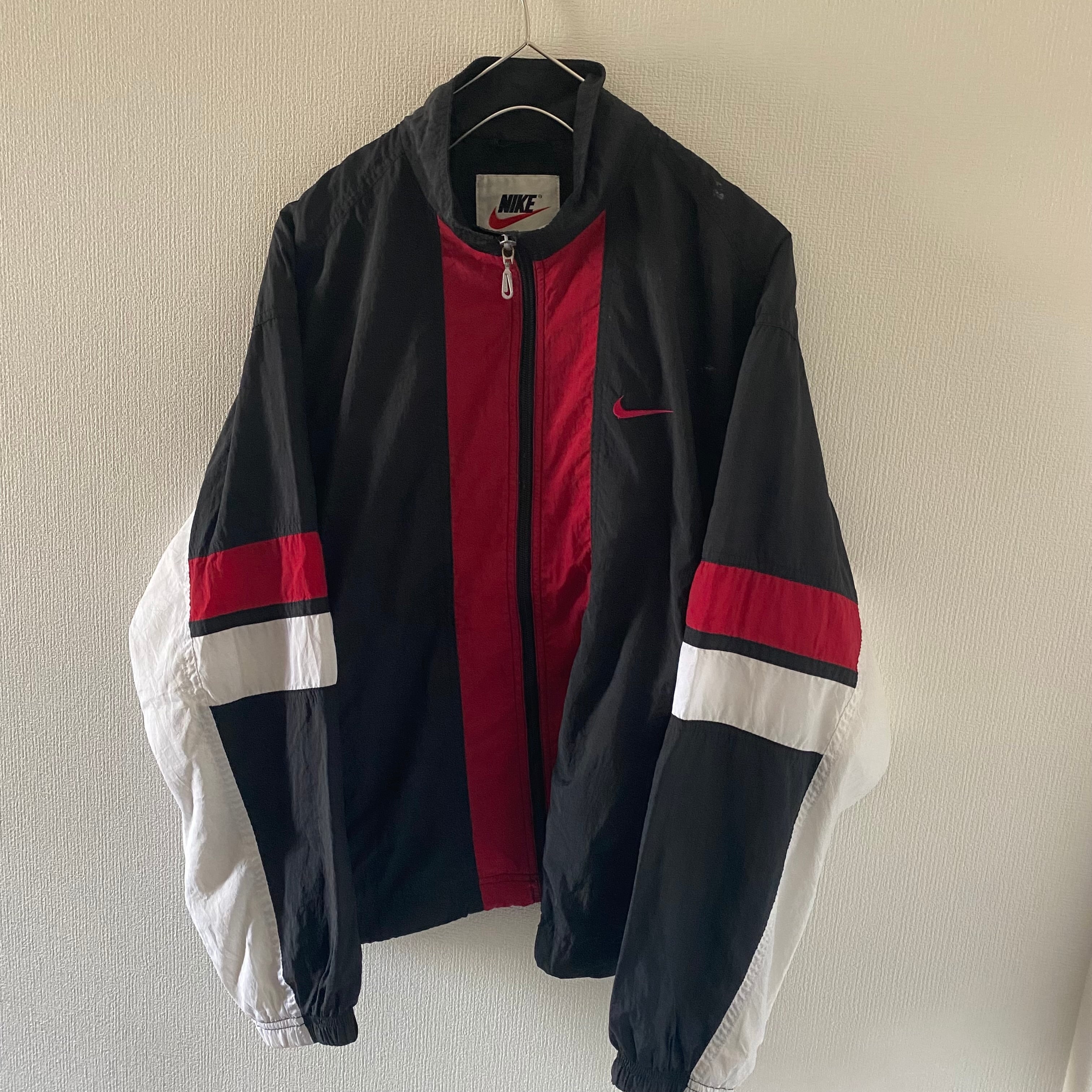 90sNIKEナイキナイロンジャケットメンズ長袖mブラック黒ジャージ