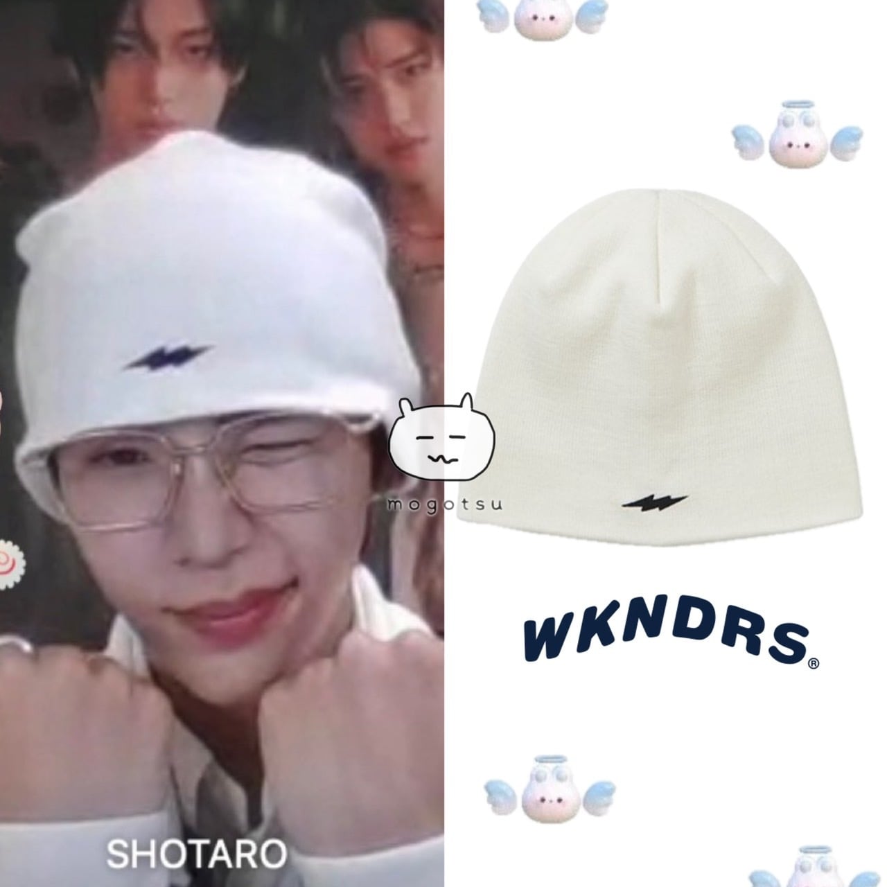 ☆RIIZE ショウタロウ 着用！！【WKNDRS】CRACK LOGO BEANIE (WHITE