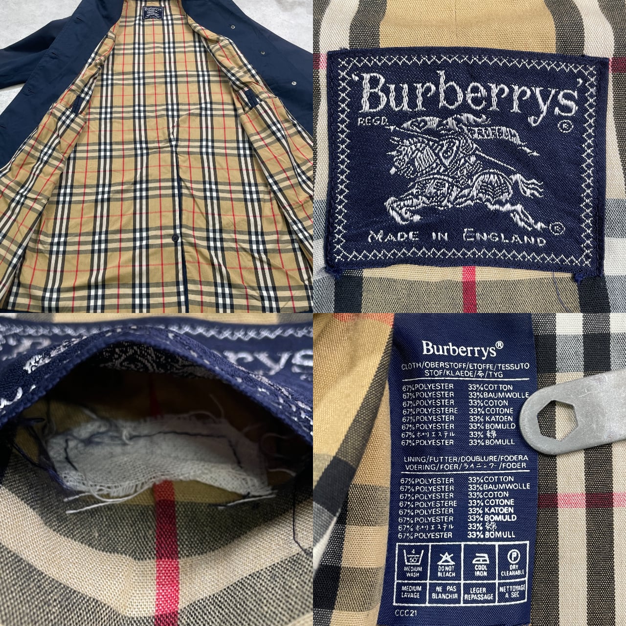 70年代 英国製 Burberry's バーバリー ステンカラーコート バルマ