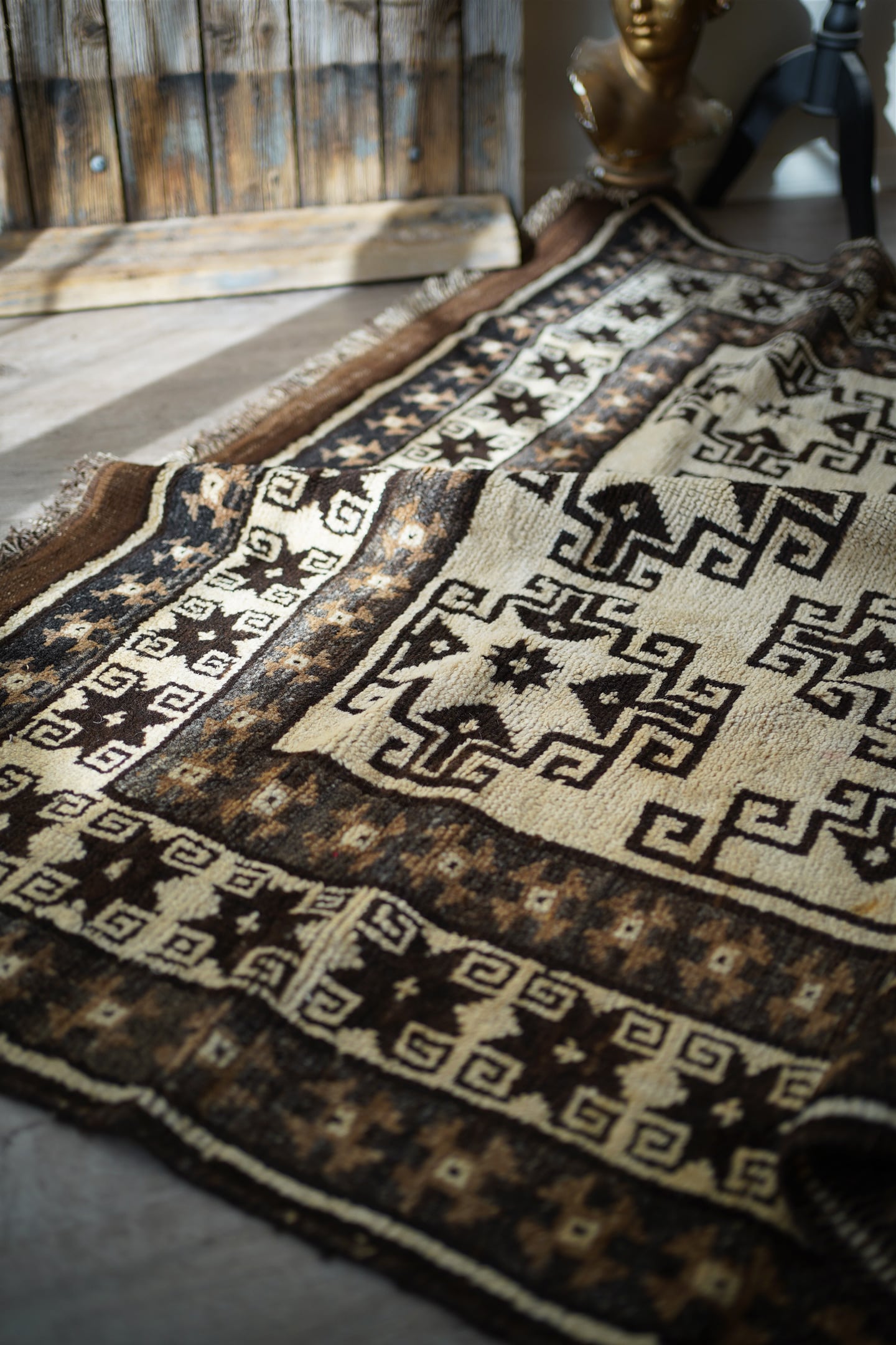 トライバルラグ手織り絨毯ヴィンテージ ラグ 約158cm x 85cm