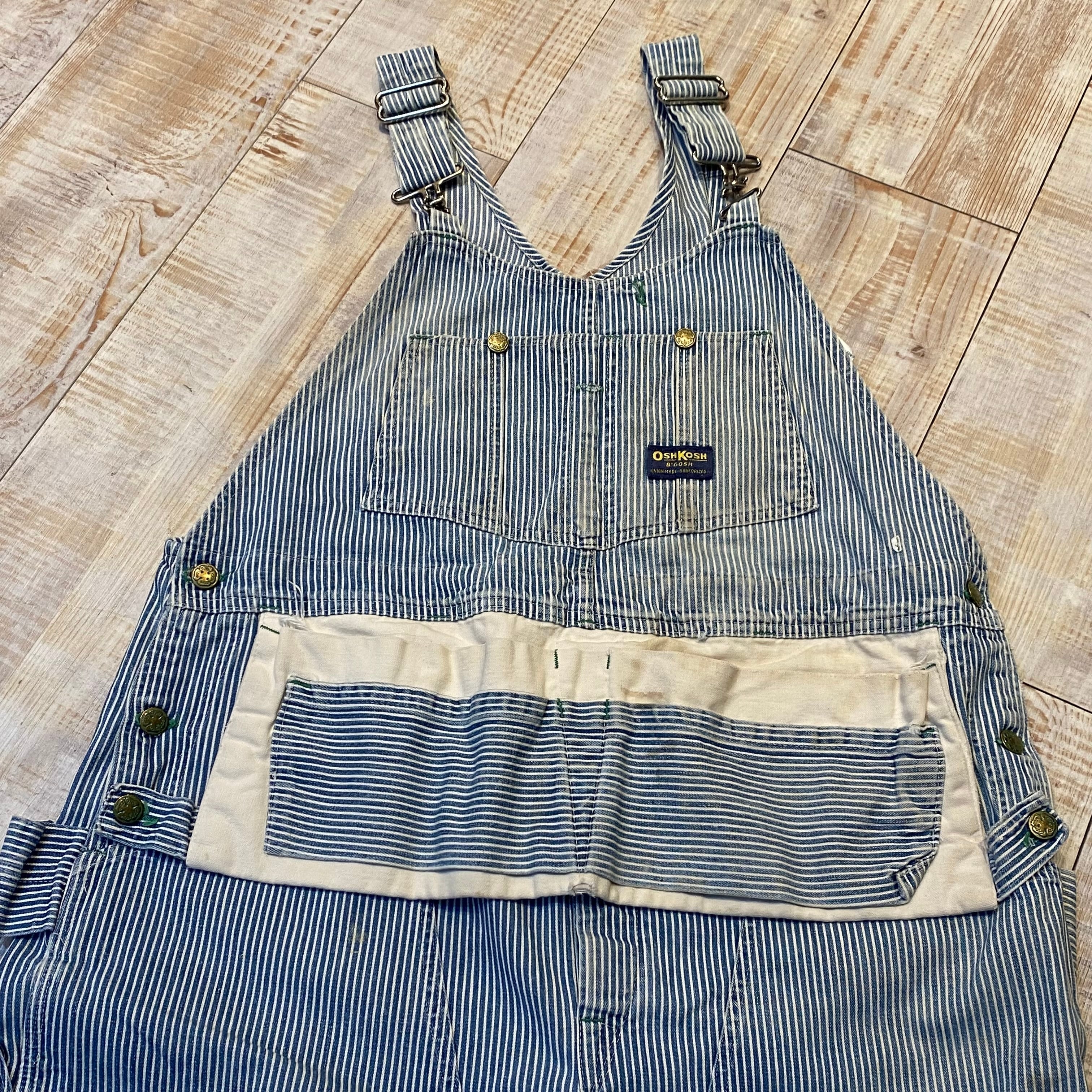70s OSHKOSH オシュコシュ オーバーオール ヒッコリーストライプ