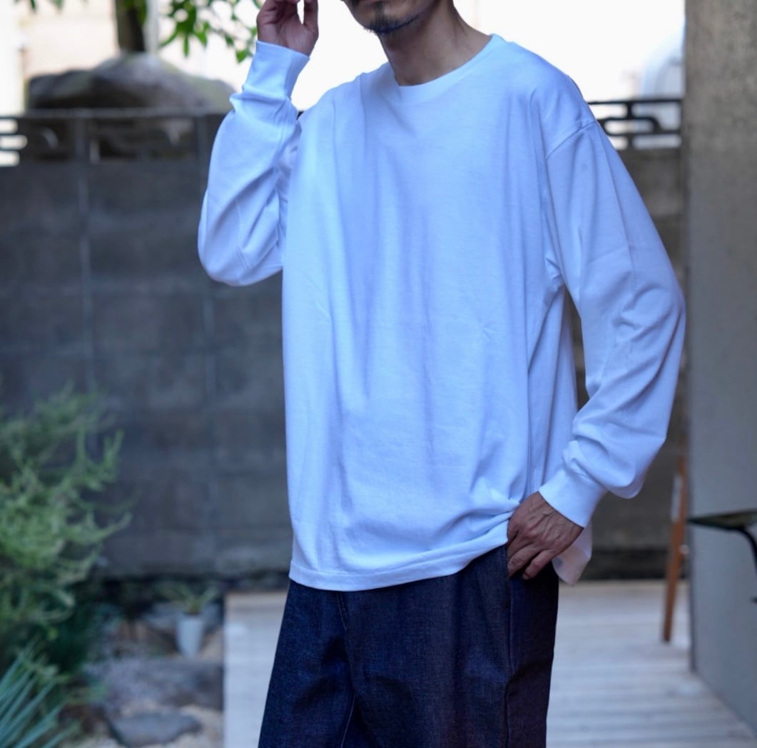 COMOLI(コモリ) / コットンジャージ長袖Tシャツ-WHITE-(C03-05004) | Signs