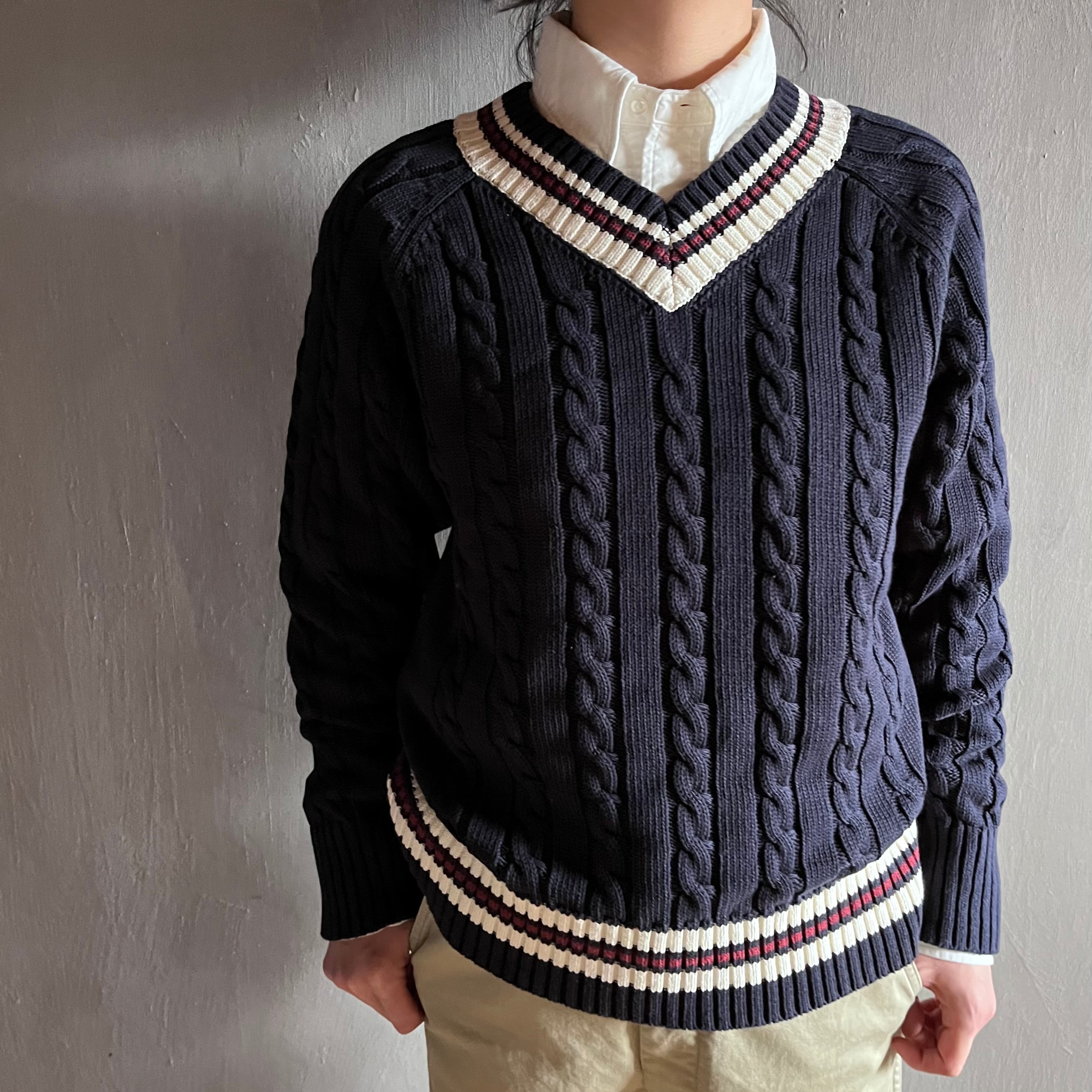 CIOTA｜スビンコットン チルデンニットNavy , women | CORNER_122