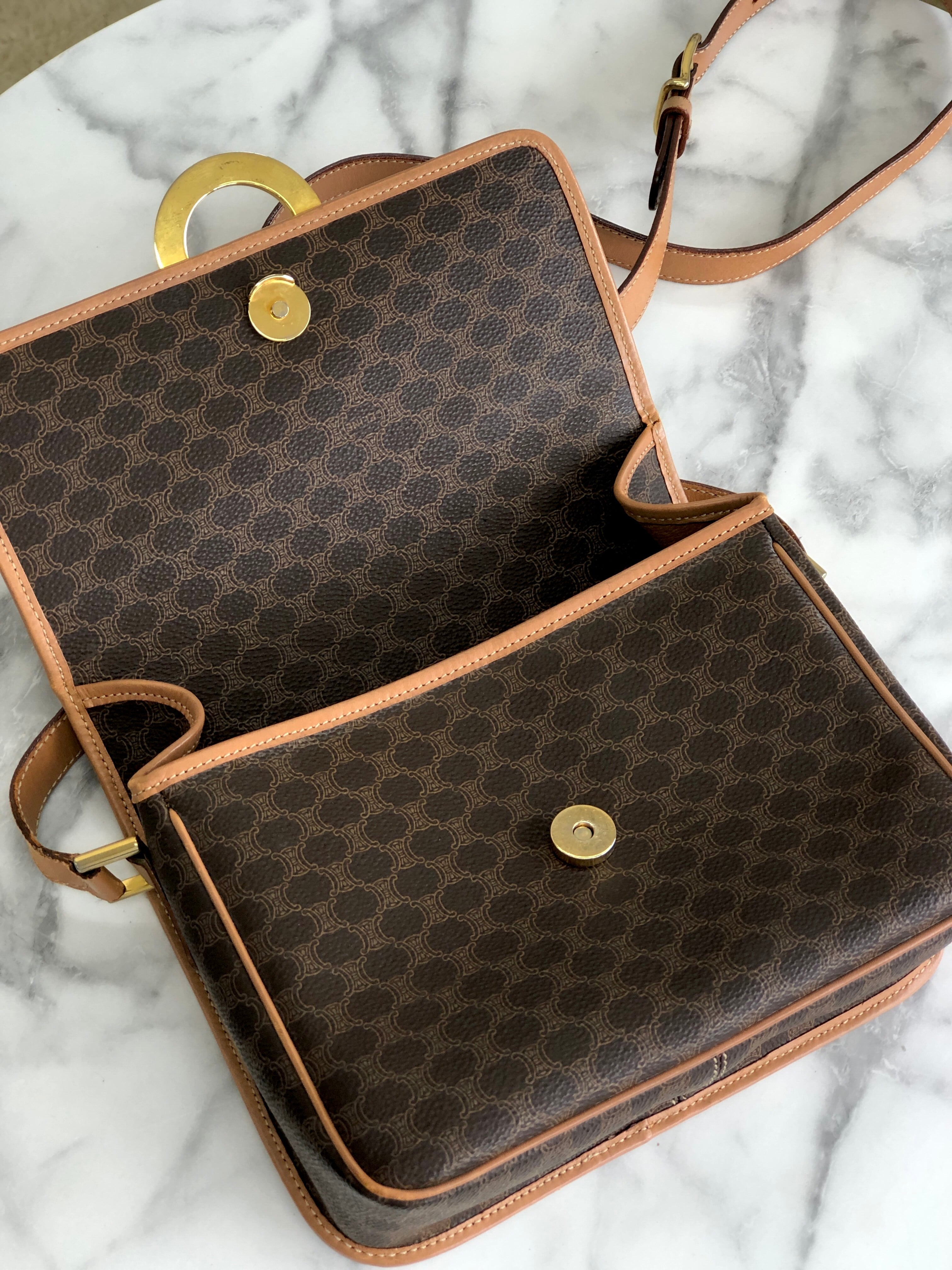 CELINE セリーヌ マカダム サークルロゴ クロスボディ ショルダー