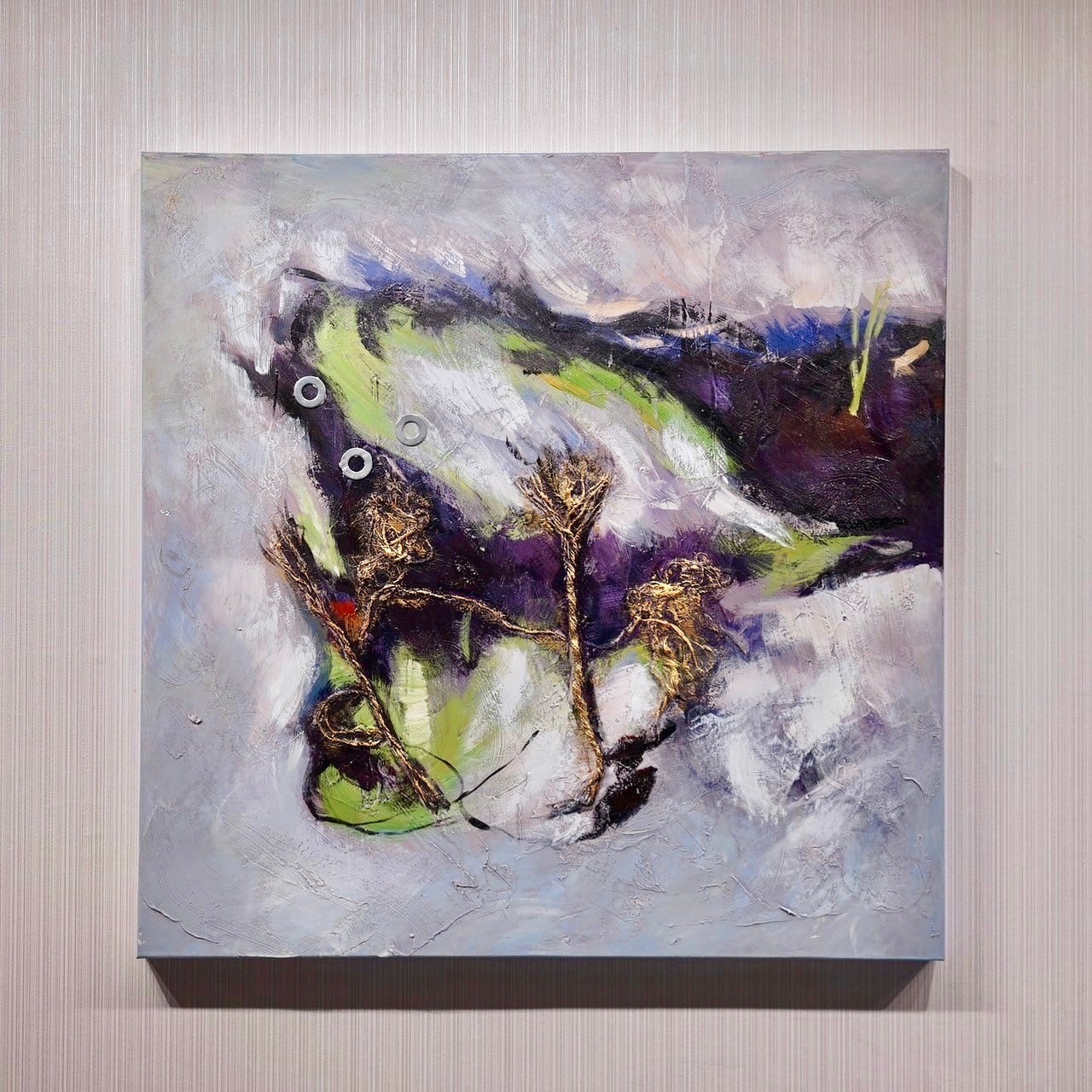 油絵 抽象画 大型 80×80 壁掛け ハンドメイド アート 現代 絵画 美術