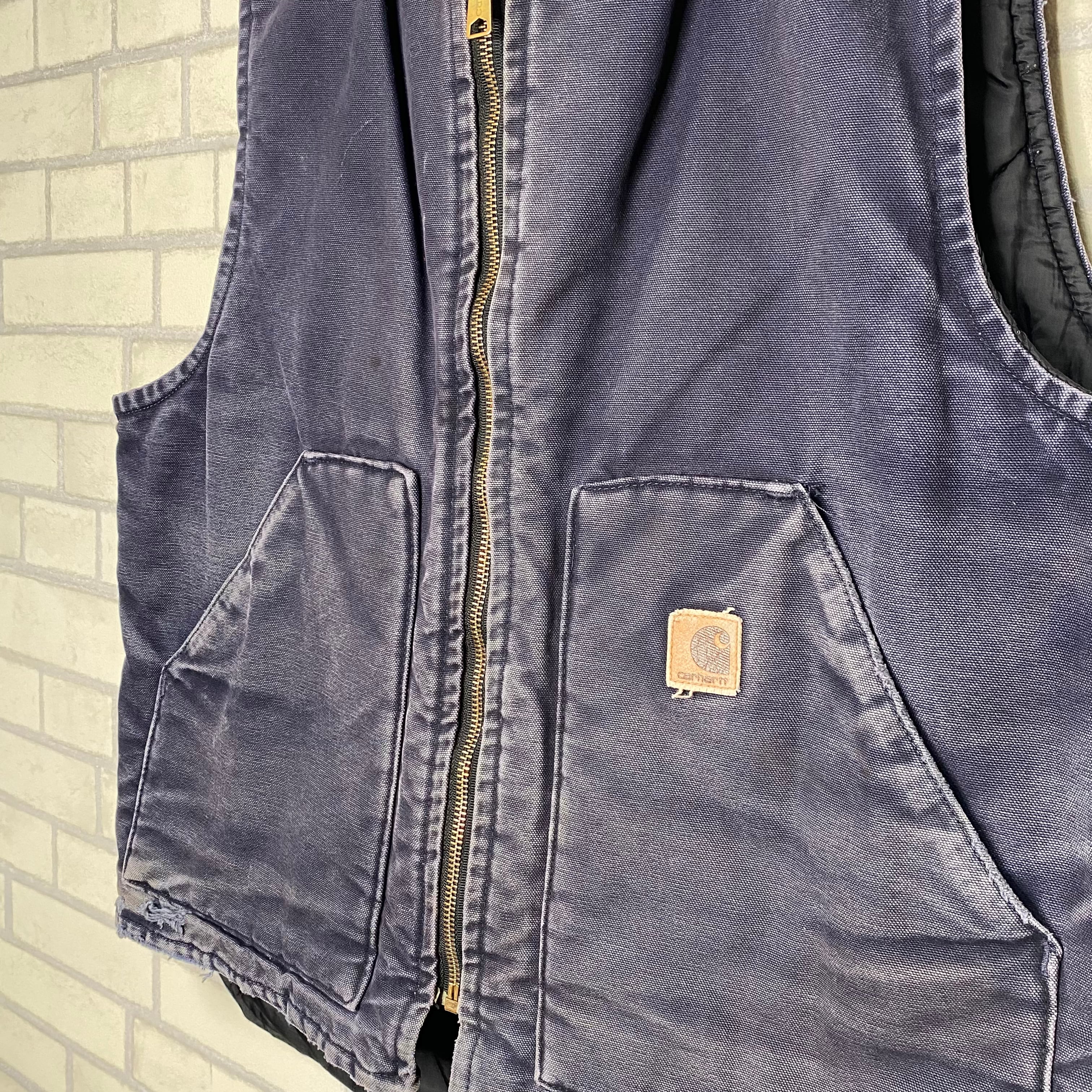 Made in USA】Carhartt ダックベスト L 革パッチ キルティング | 古着