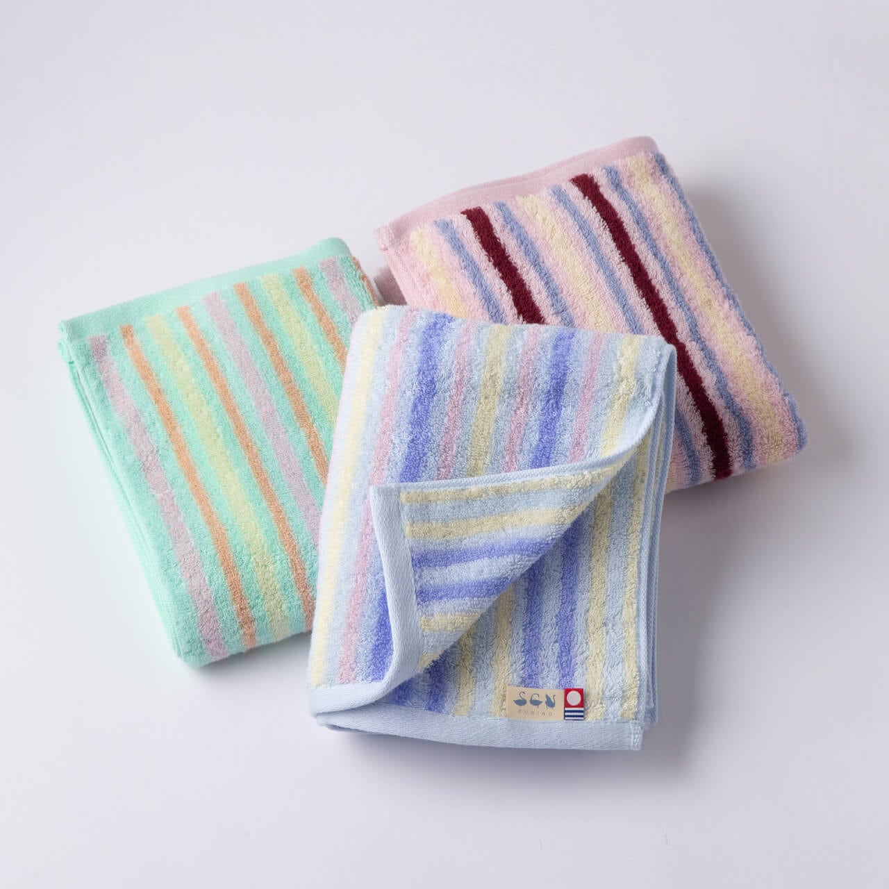 マカロンストライプ＞フェイスタオル | SGNタオル オンラインショップ