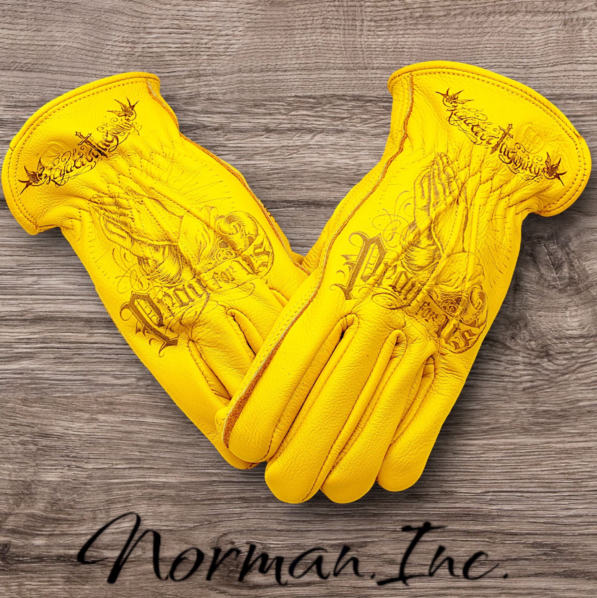 牛革 レザーグローブ アメリカン バイク ハーレー カスタム タトゥー