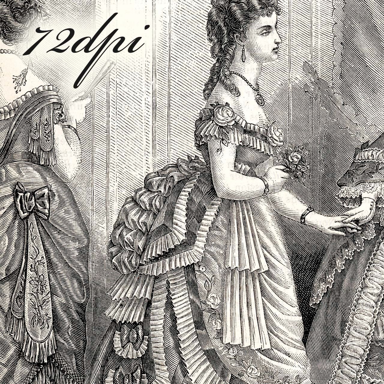 印刷用350dpiデータ】1873 フランスファッション誌『 La Mode