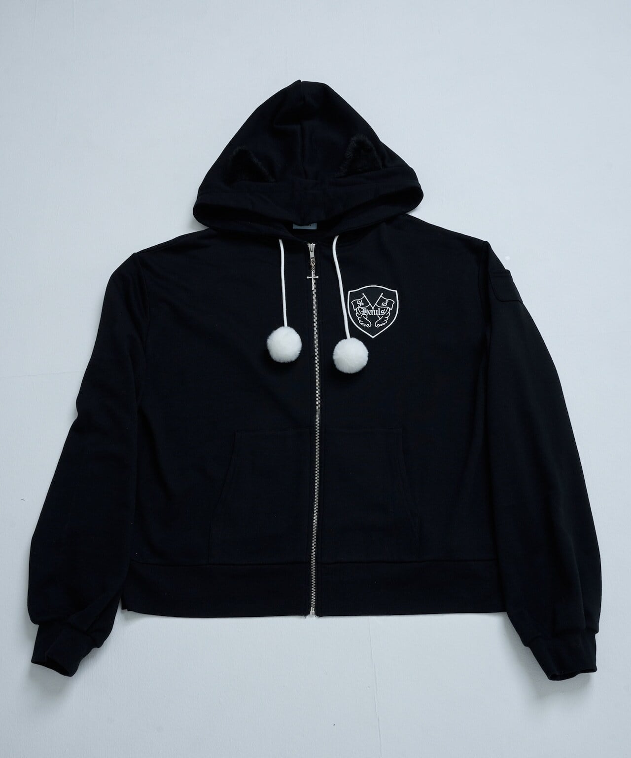 ねこになりたい♡ぽんぽんZIPパーカー(ブラック) | Hauls