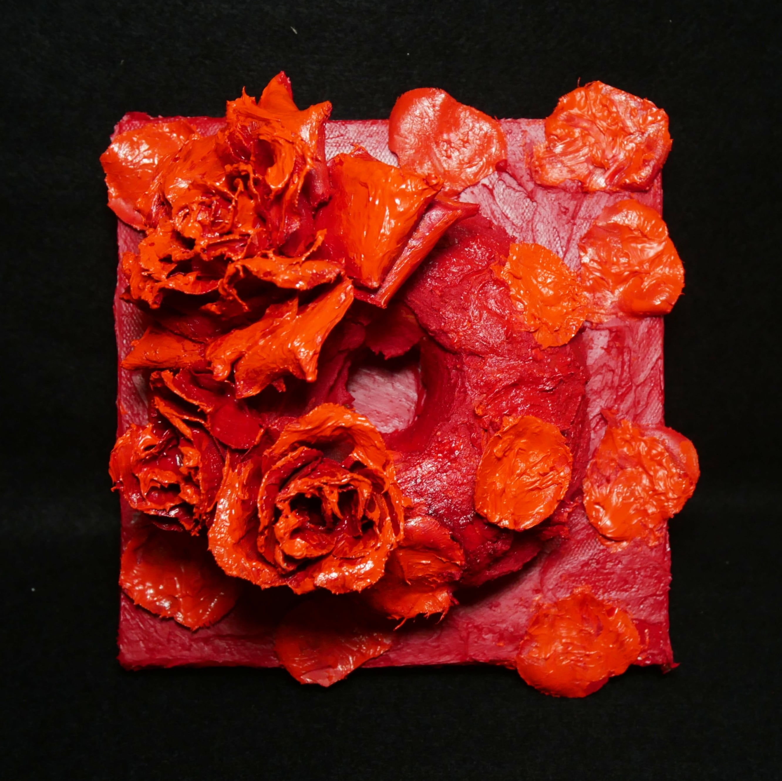 油絵 油彩 絵画 立体アート【薔薇のドーナツ】 | HIROSHI1990