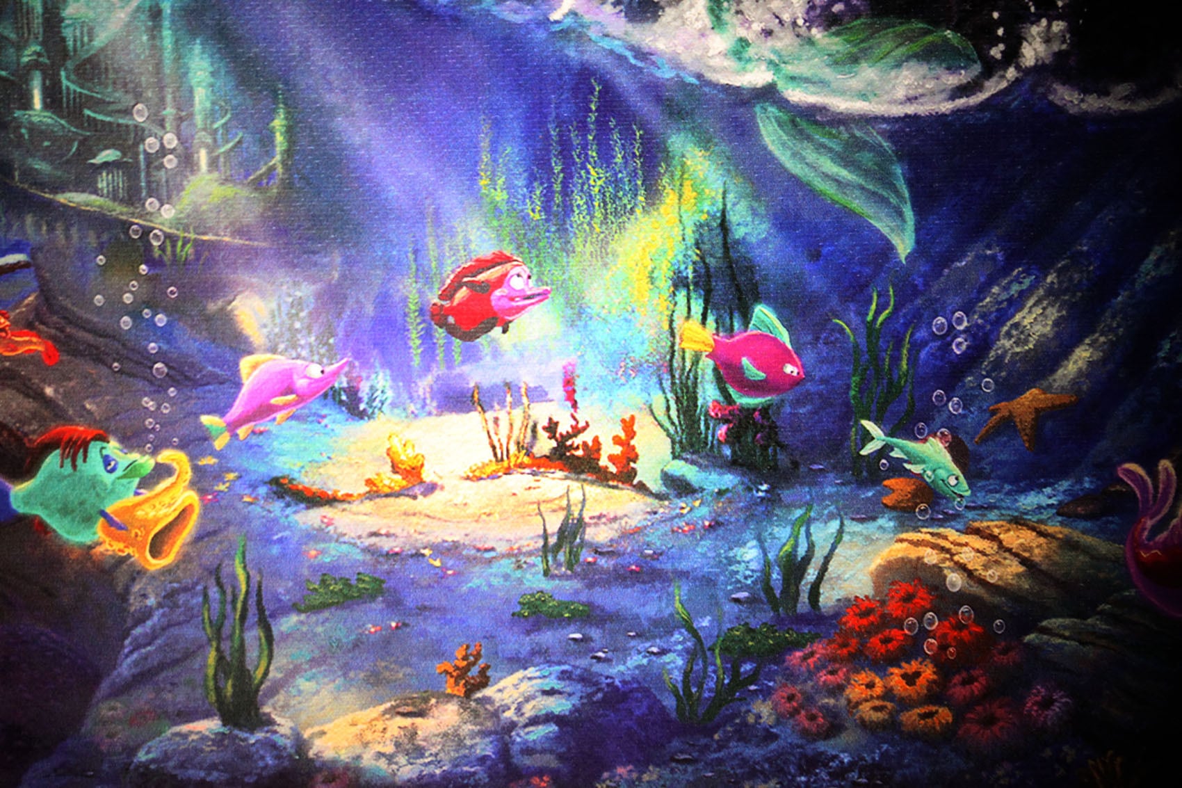 ディズニー絵画 リトル マーメイド 作品証明書 展示用フック付