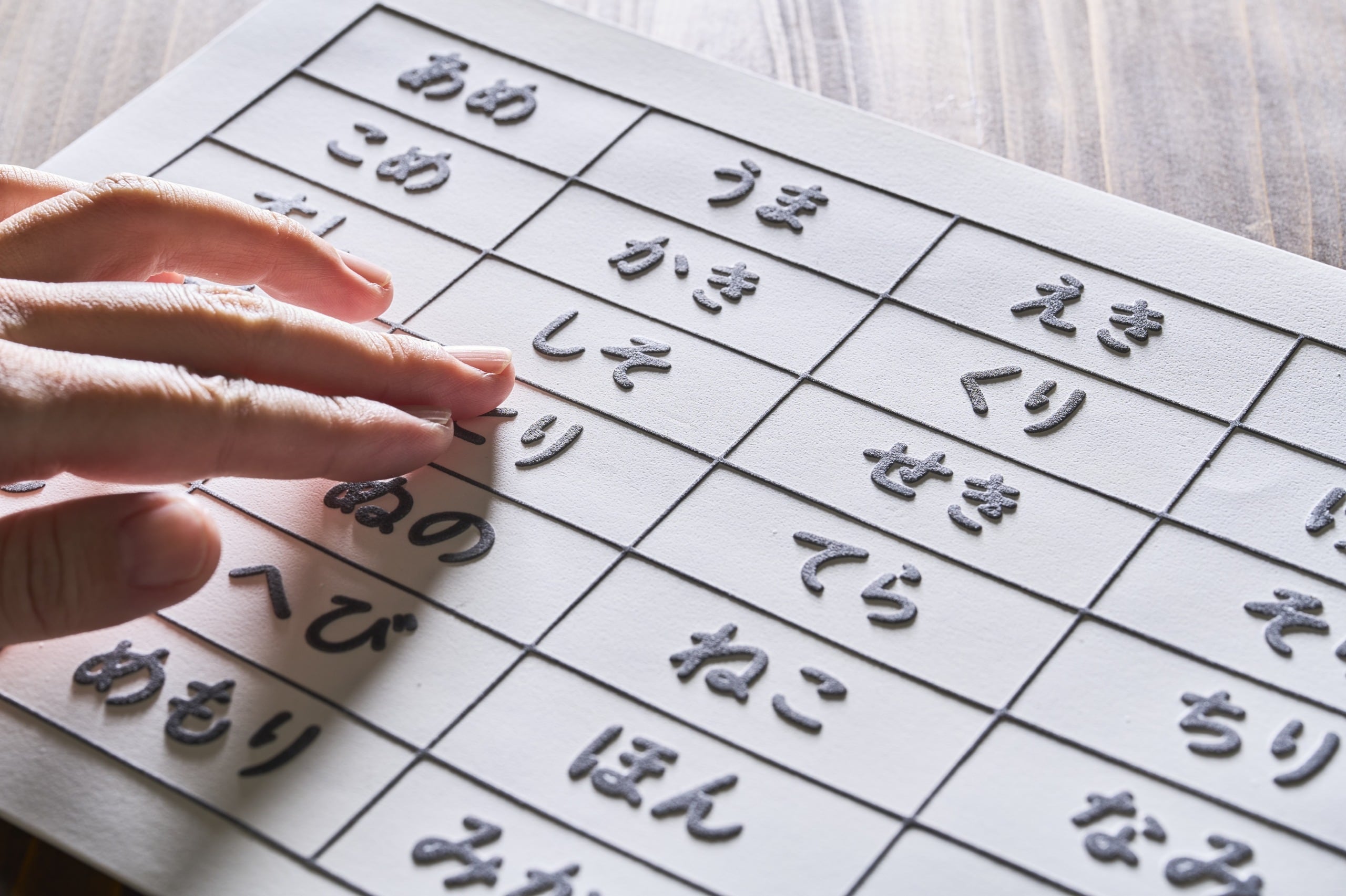 小学1年生前後向け）仮名と短文と基本漢字の触るグリフ：触読版22枚＋