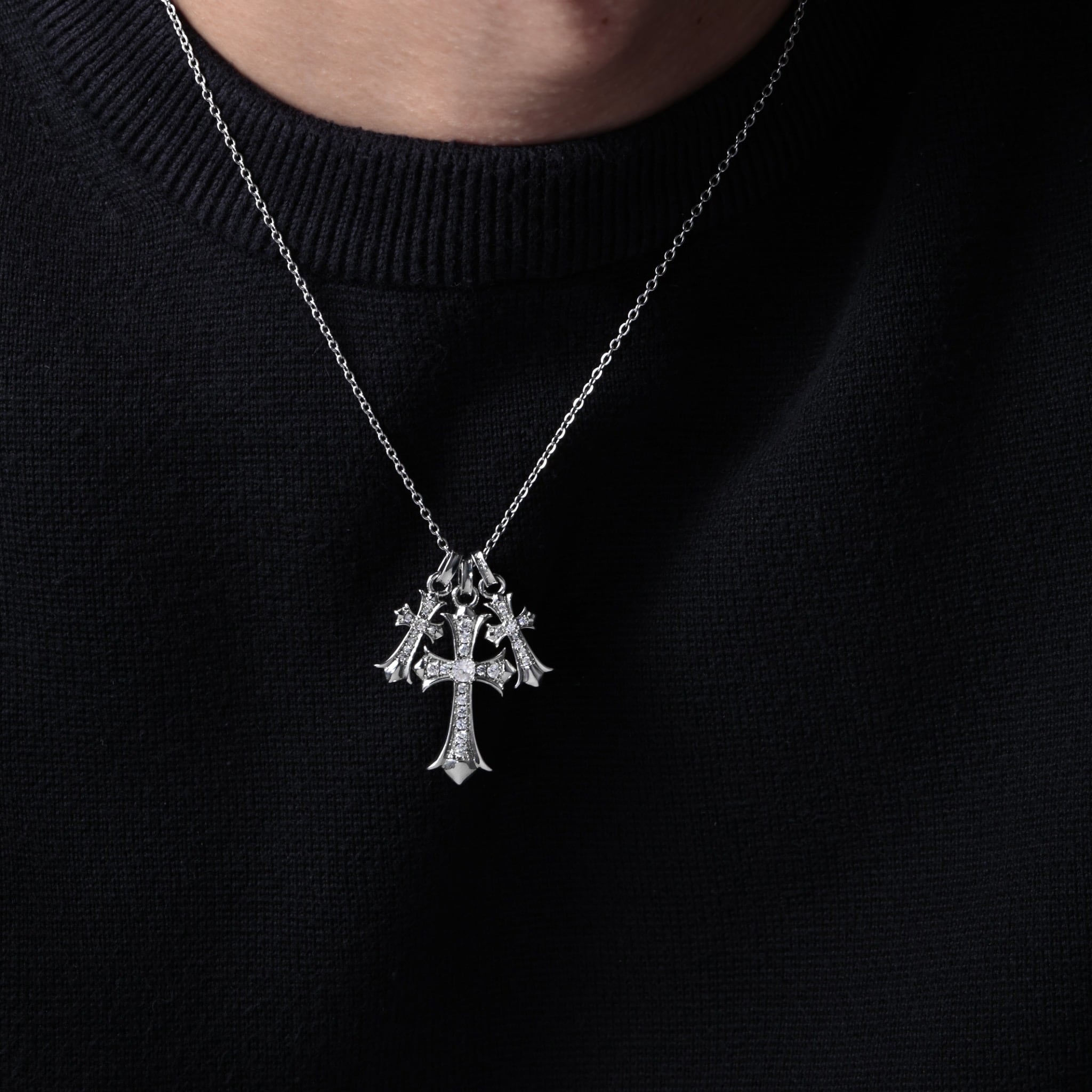 LUXURY CROSS SERIES- triple cross necklace VN7-26 | VERIELA