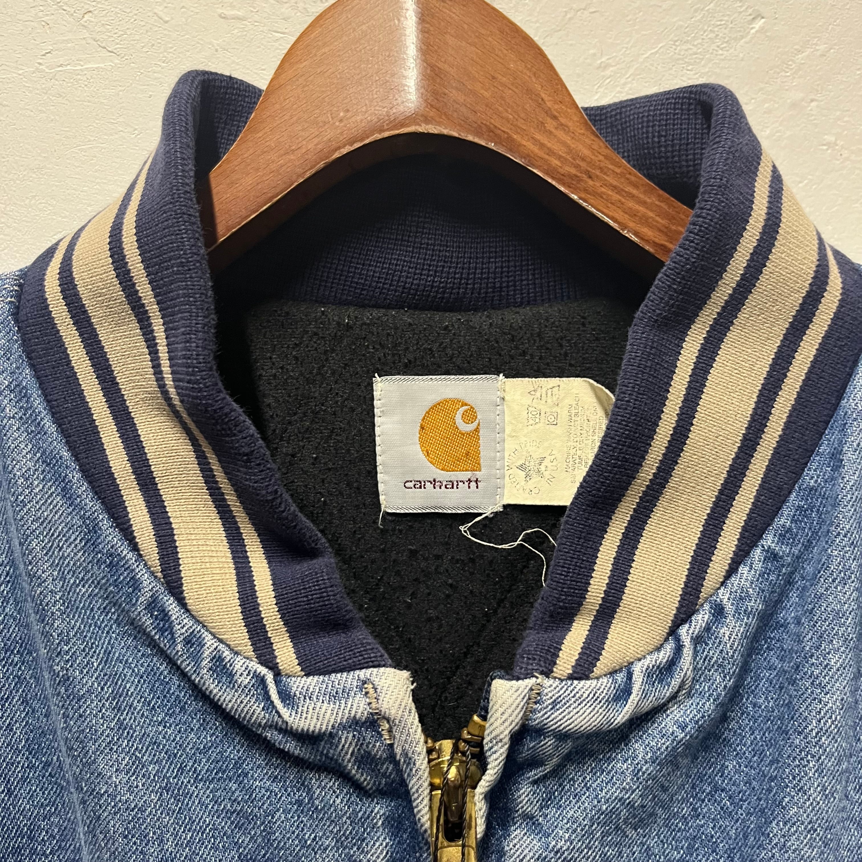 90年代〜 USA製 size:XXL 【 Carhartt 】デニムスタジャン デニム