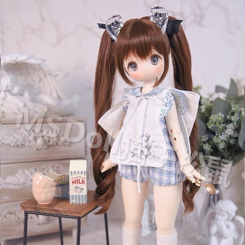 ツインテール セットウィッグ BJD 1/3 1/4 かつら 耐熱 ヘッド パーツ