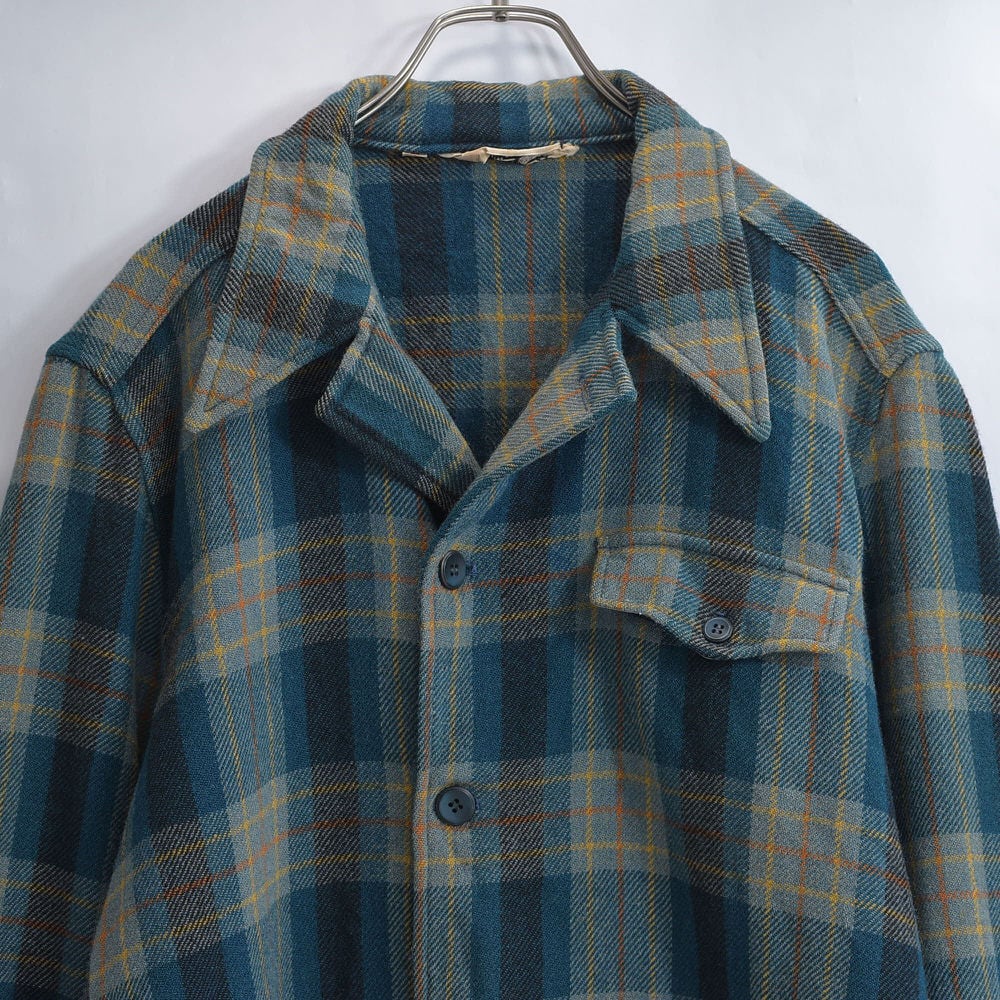 70s Woolrich ウールリッチ タータンチェック ウールシャツジャケット